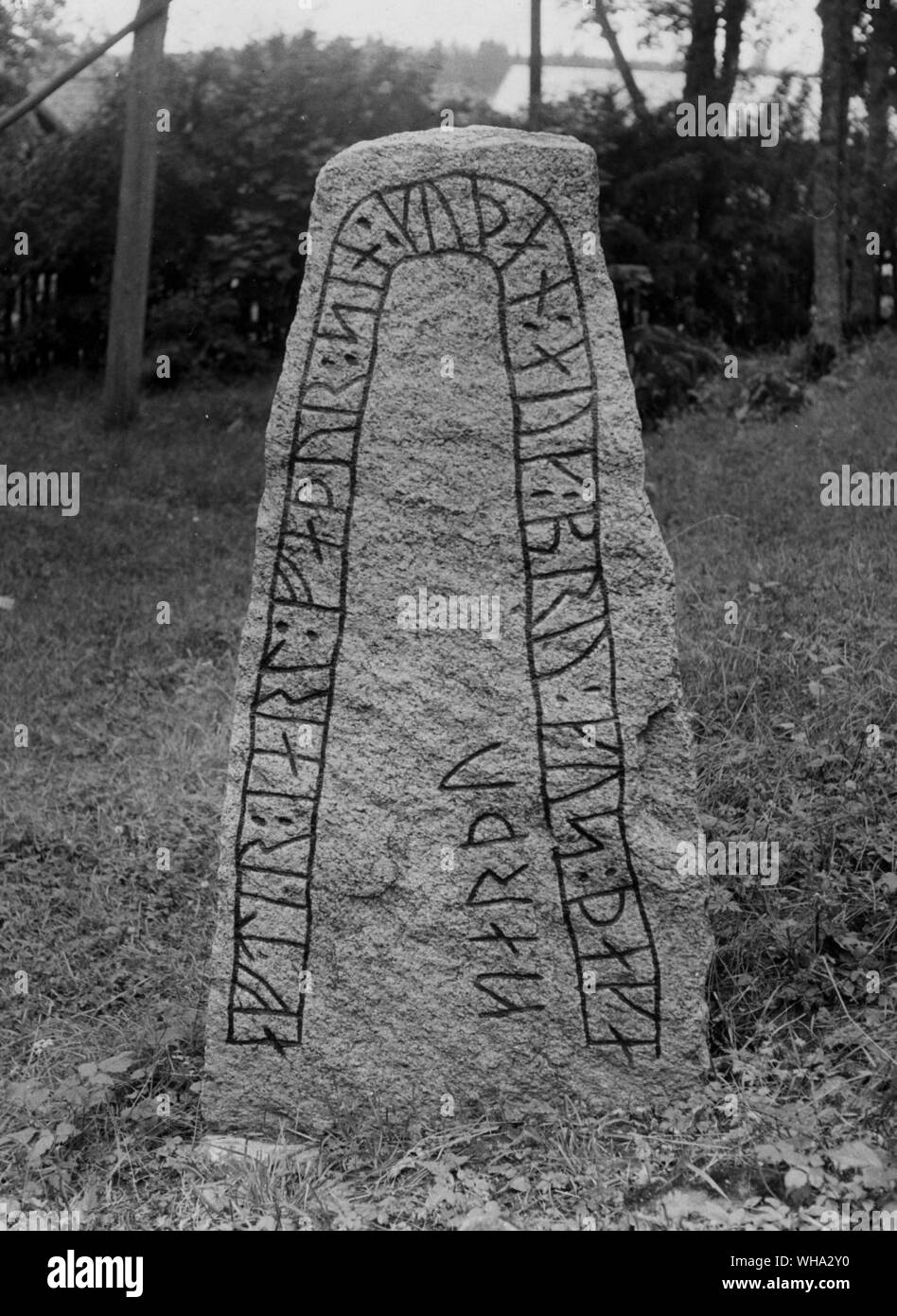 Symbol stone/ Uppland. Stock Photo