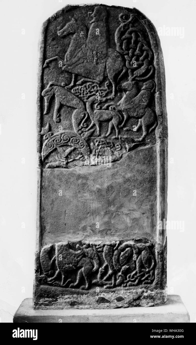 Meigle, near Coupar, Angus. Pictish symbol stone. Stock Photo