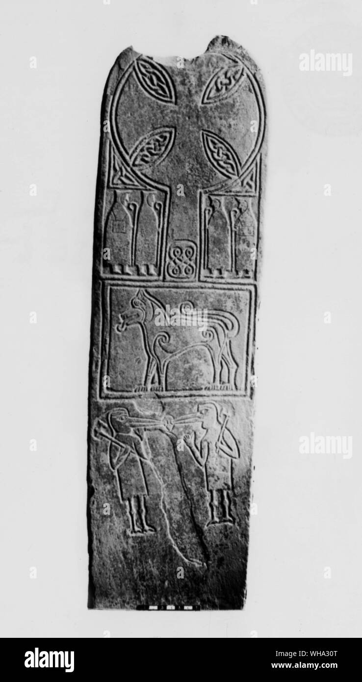 Pictish Cross-slab from Papil Bura, Shetland Islands, c.650-750 A.D. Stock Photo