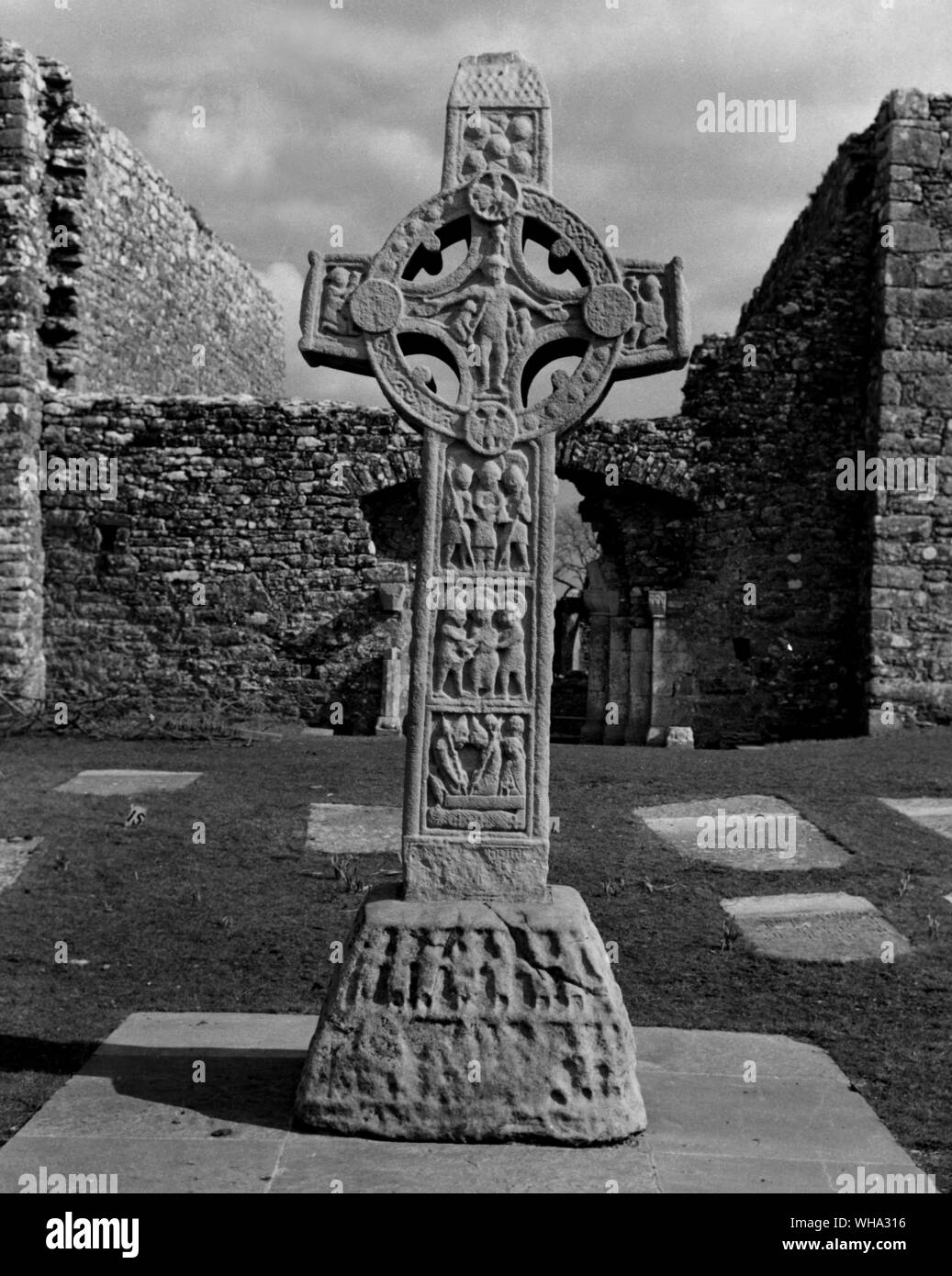 Cross of the Scriptures, west face. Stock Photo