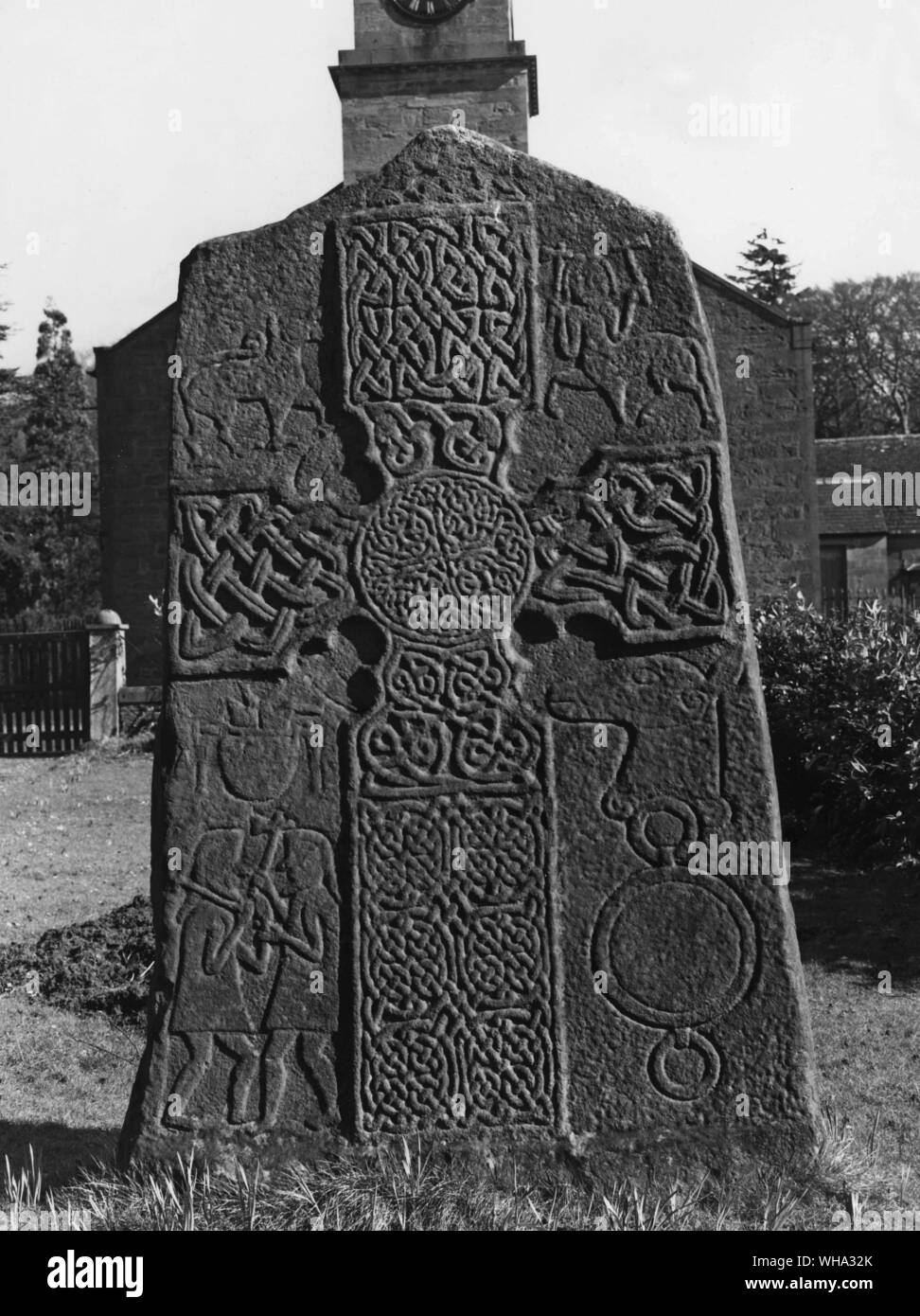 Scotland: Glamis Stone. King Malcolm's Stone, Angus. 9th Century A.D. Stock Photo