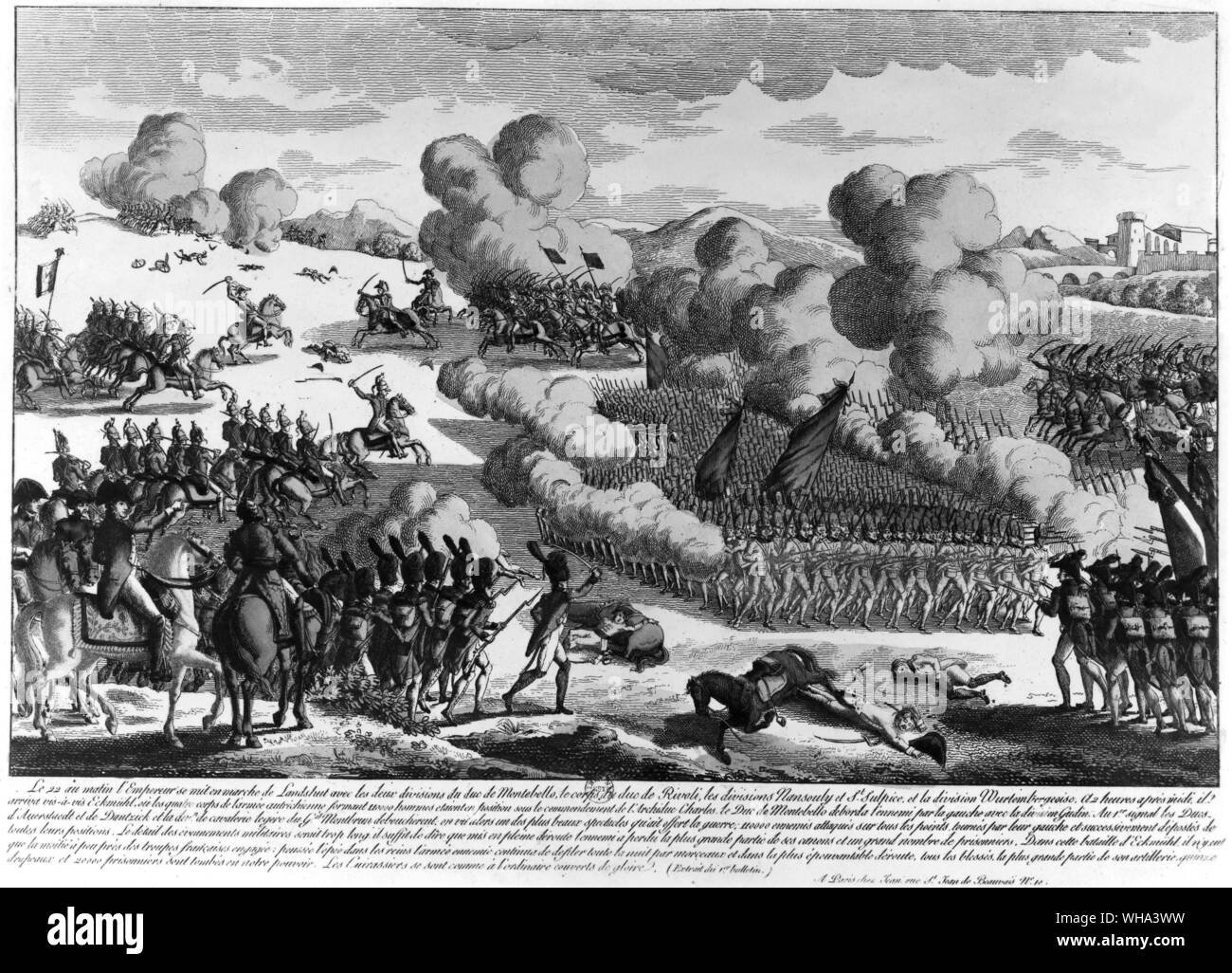 Napoleonic warfare, Battle of Eckmuhl, 22nd April 1809. Stock Photo