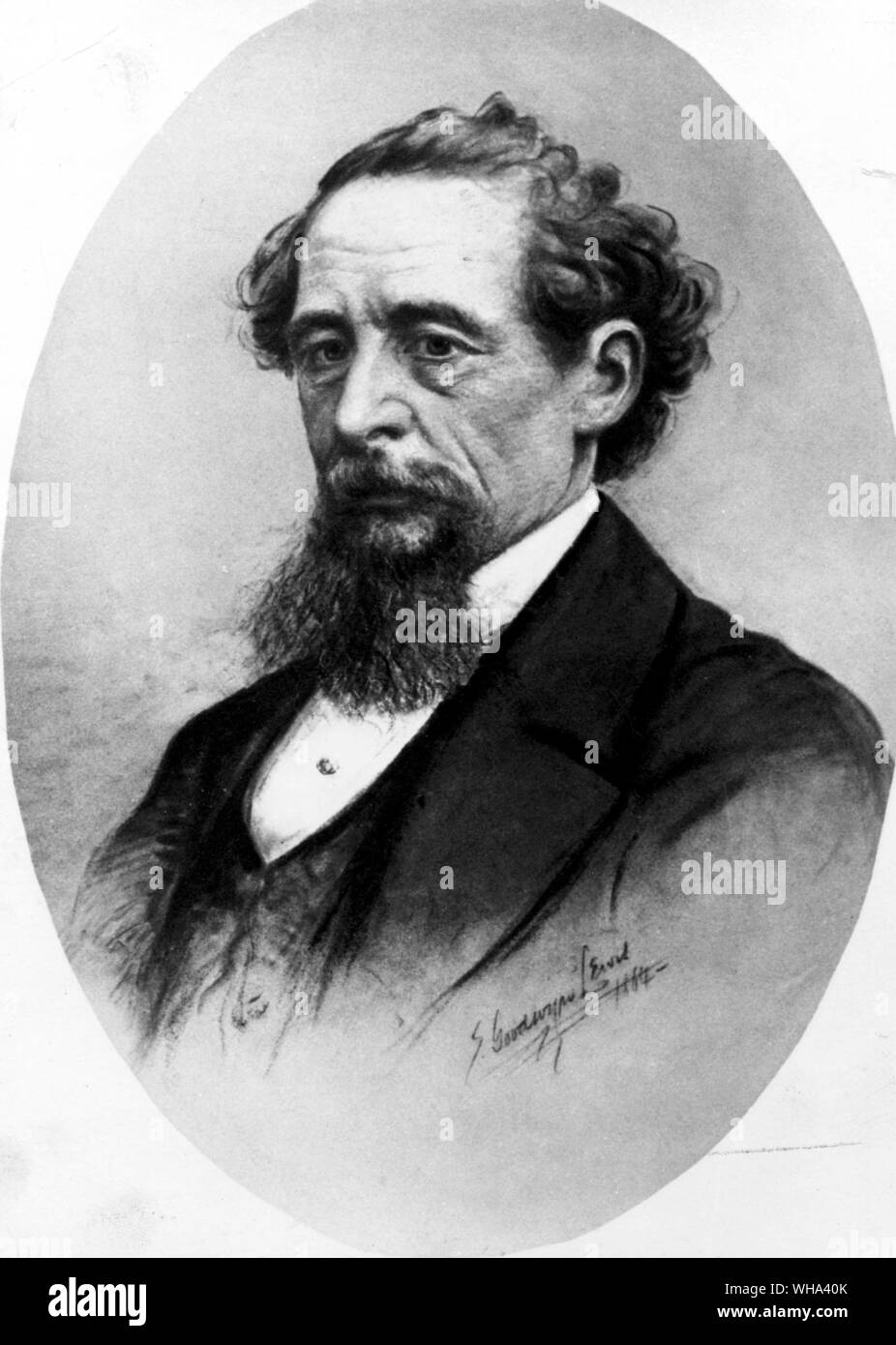 Charles Dickens. Dickens, Charles John Huffam (pseudonym Boz) English novelist; wrote novels Pickwick Papers 1836-1837, Oliver Twist 1837-1839, A Christmas Carol 1843, Bleak House 1852-1853, A Tale of Two Cities 1859  1812-1870 . . . . . Stock Photo