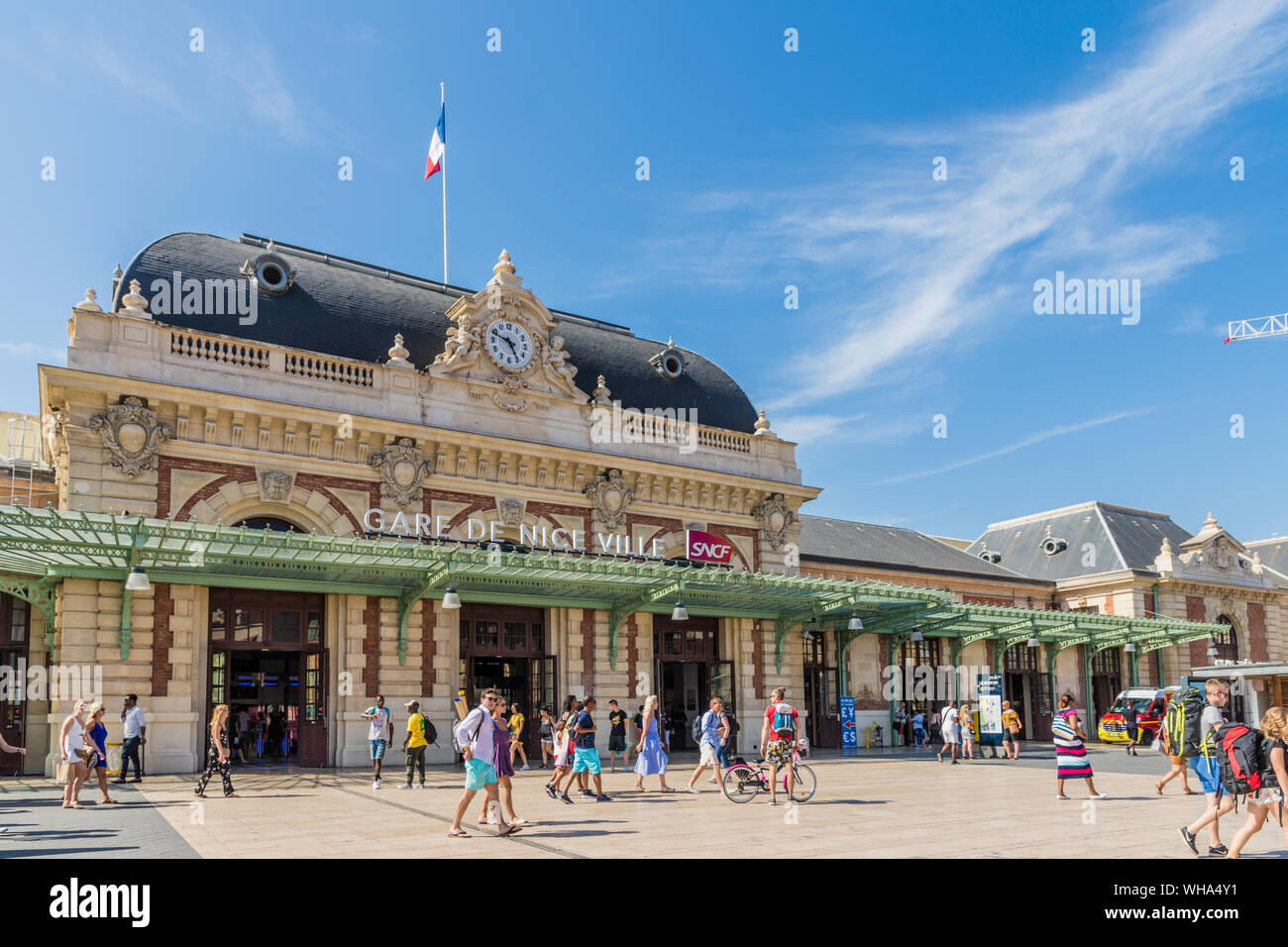 Nice train station in Nice, Alpes Maritimes, Cote d'Azur, French Riviera, Provence, France, Mediterranean, Europe Stock Photo