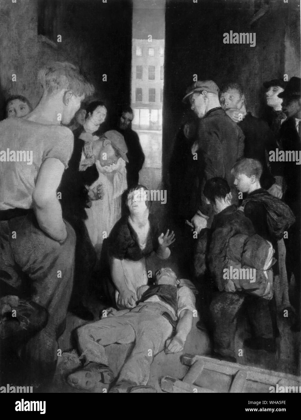 Social Realism. Philpot, A Street Accident 1925 Stock Photo