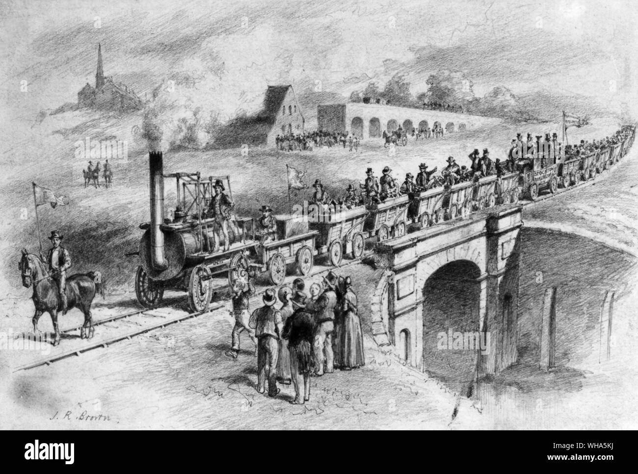 Opening of the Stockton & Darlington Railway. 1825. Stock Photo