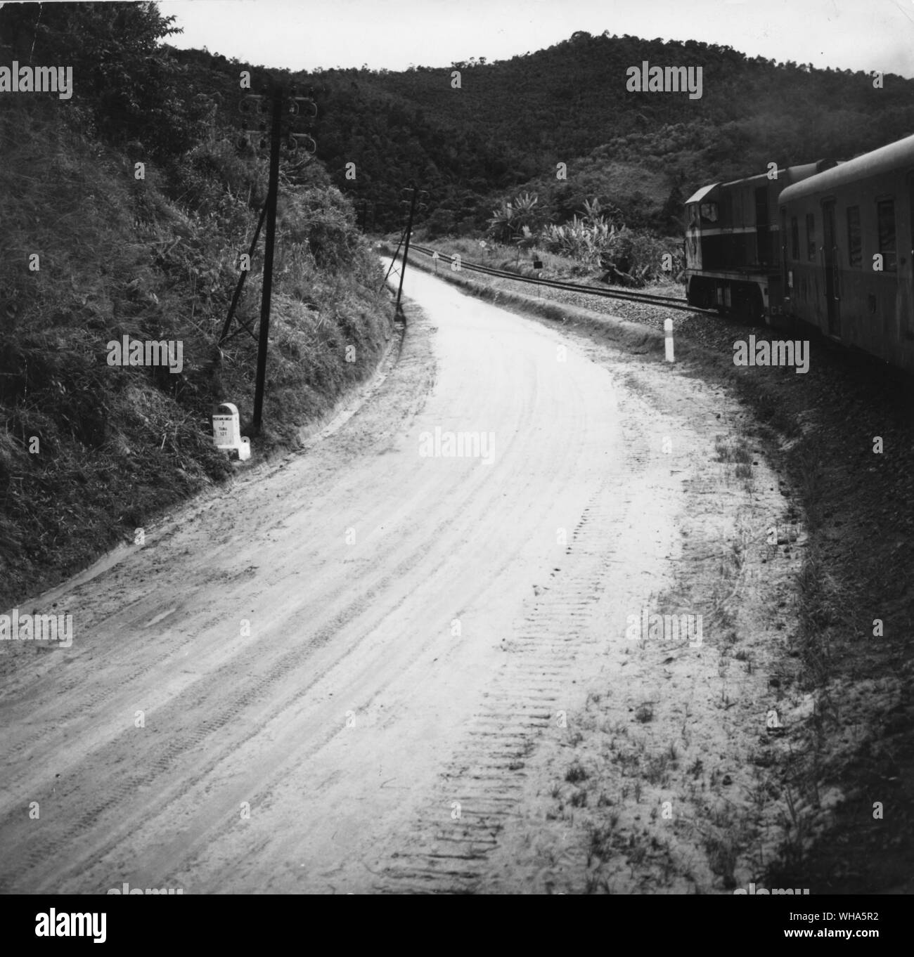 Madagascan railway. Tamatave to Tananarive. 100km. Stock Photo