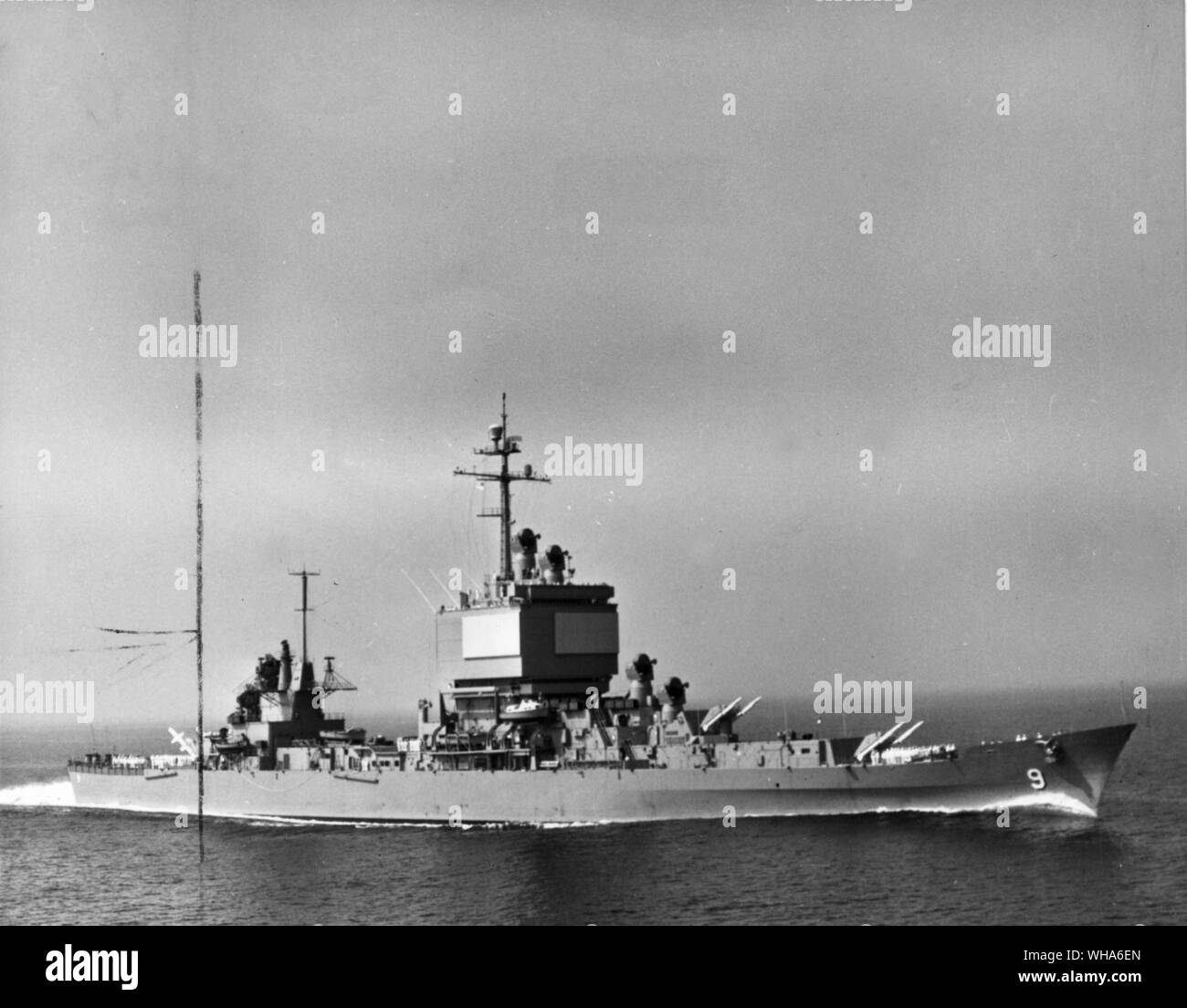 USS Long Beach. Nuclear powered guided missile carrierInvincible. built 1907 Stock Photo