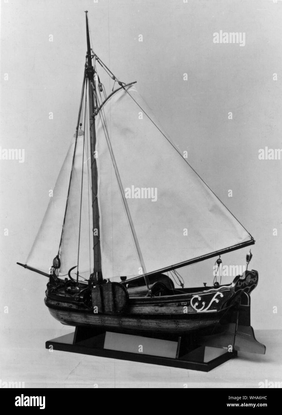 Small yacht of the 17th century It is to King Charles that we owe the introduction of yachting into England Stock Photo