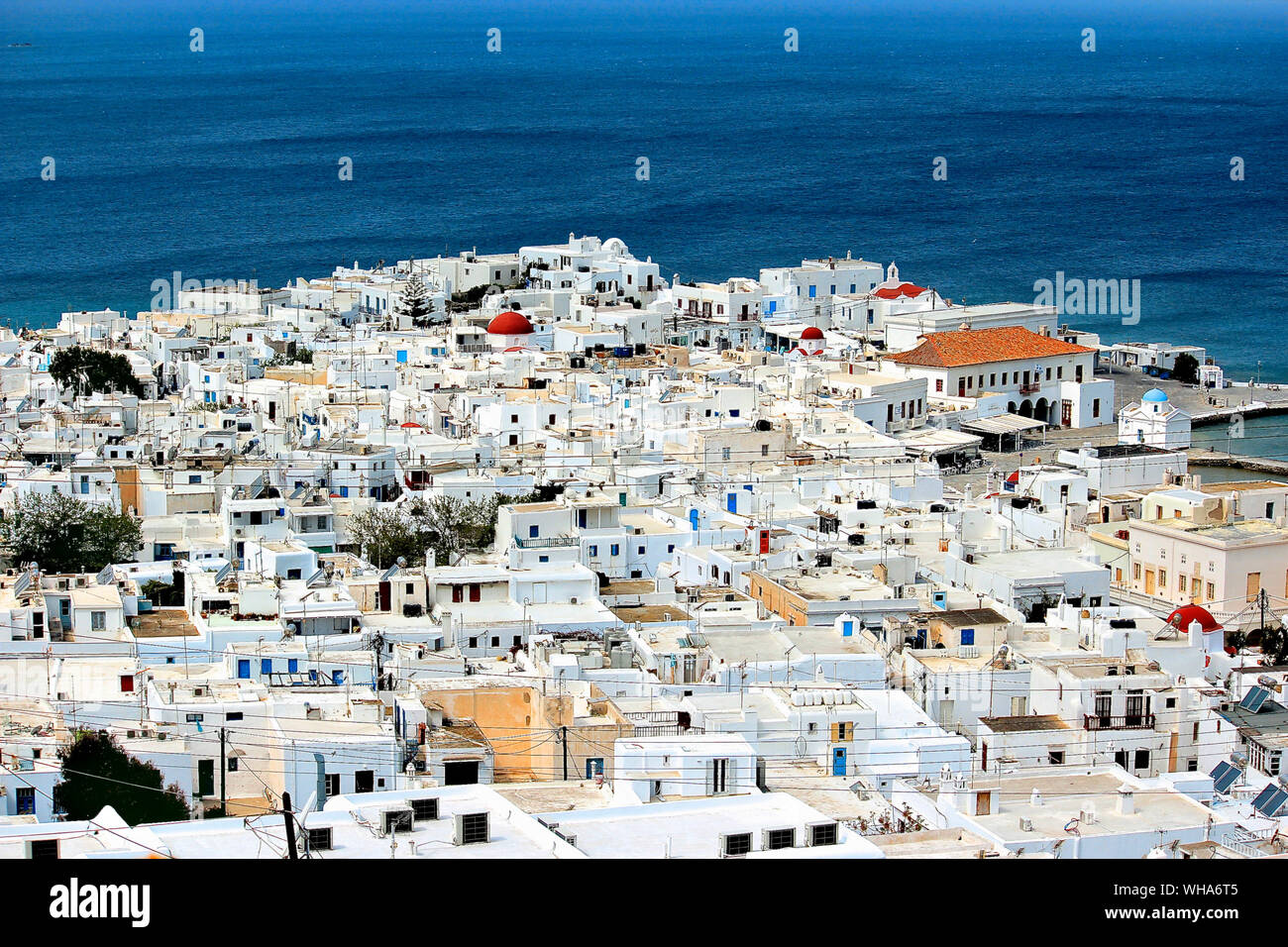 Aerial View Of Mykonos By Sea Stock Photo - Alamy