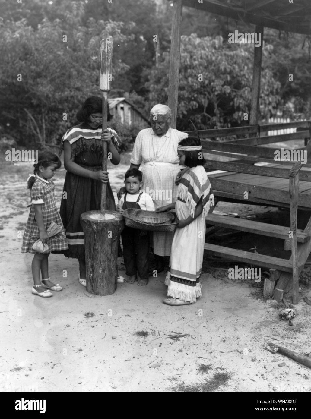 Indians grinding corn hires stock photography and images Alamy