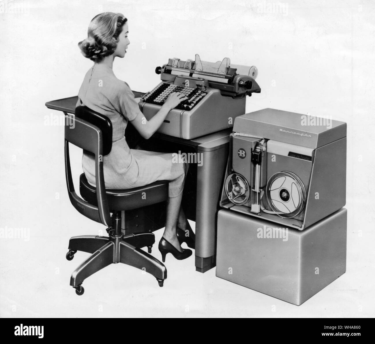 Secretary typing Stock Photo