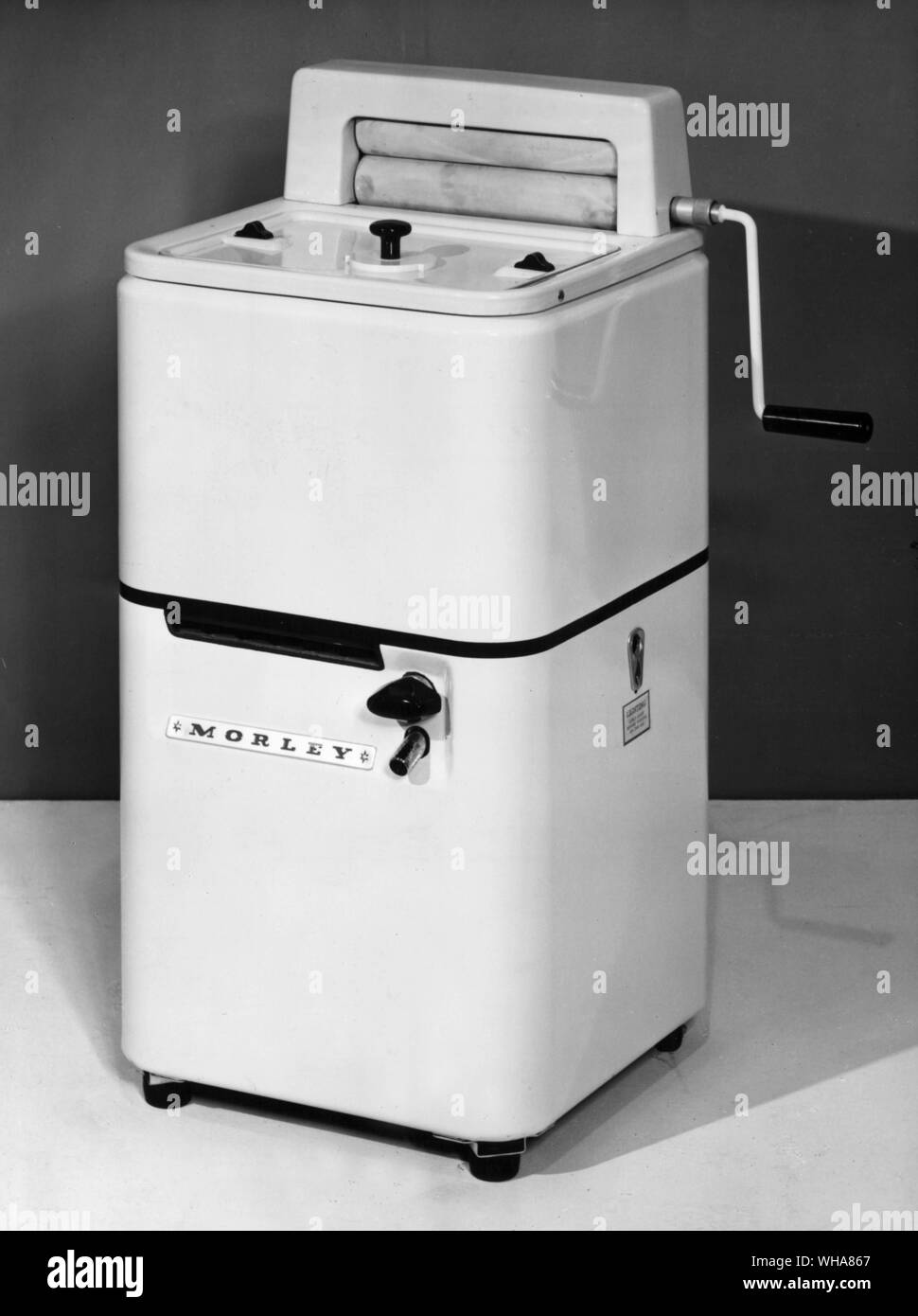 Washing machine and built in mangle. Morley 55 plus. Gas wash boiler Stock Photo