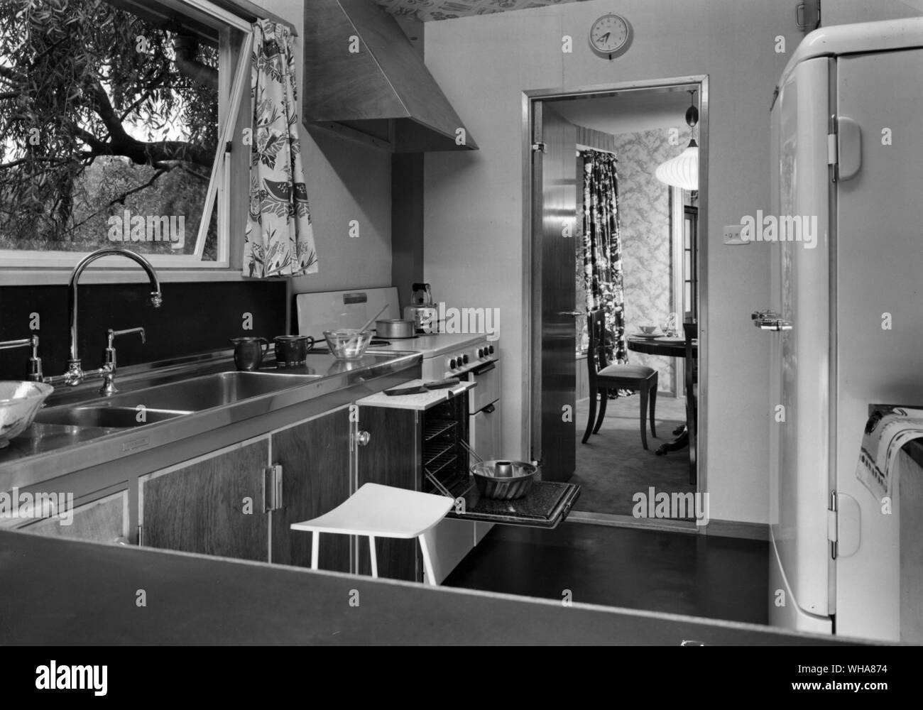 Kitchen units and kitchen sink Stock Photo