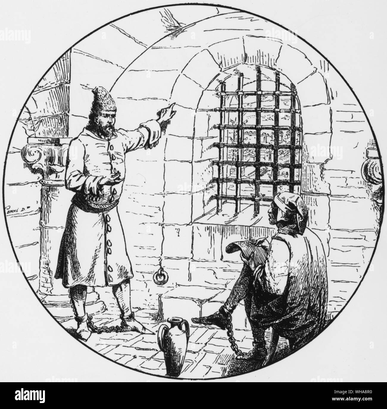 Marco Polo in the prison of Genoa. Marco served in several high-level government positions, including as ambassador and as the governor of the city of Yangzhou. While the Great Khan enjoyed having the Polos as his subjects and diplomats, Khan eventually consented to allow them to leave the Empire, as long as they would escort a princess who was scheduled to wed a Persian king.. The three Polos left the Empire in 1292 with the princess, a fleet of fourteen large boats, and 600 other passengers from a port in southern China. The armada sailed through Indonesia to Sri Lanka and India and onto Stock Photo