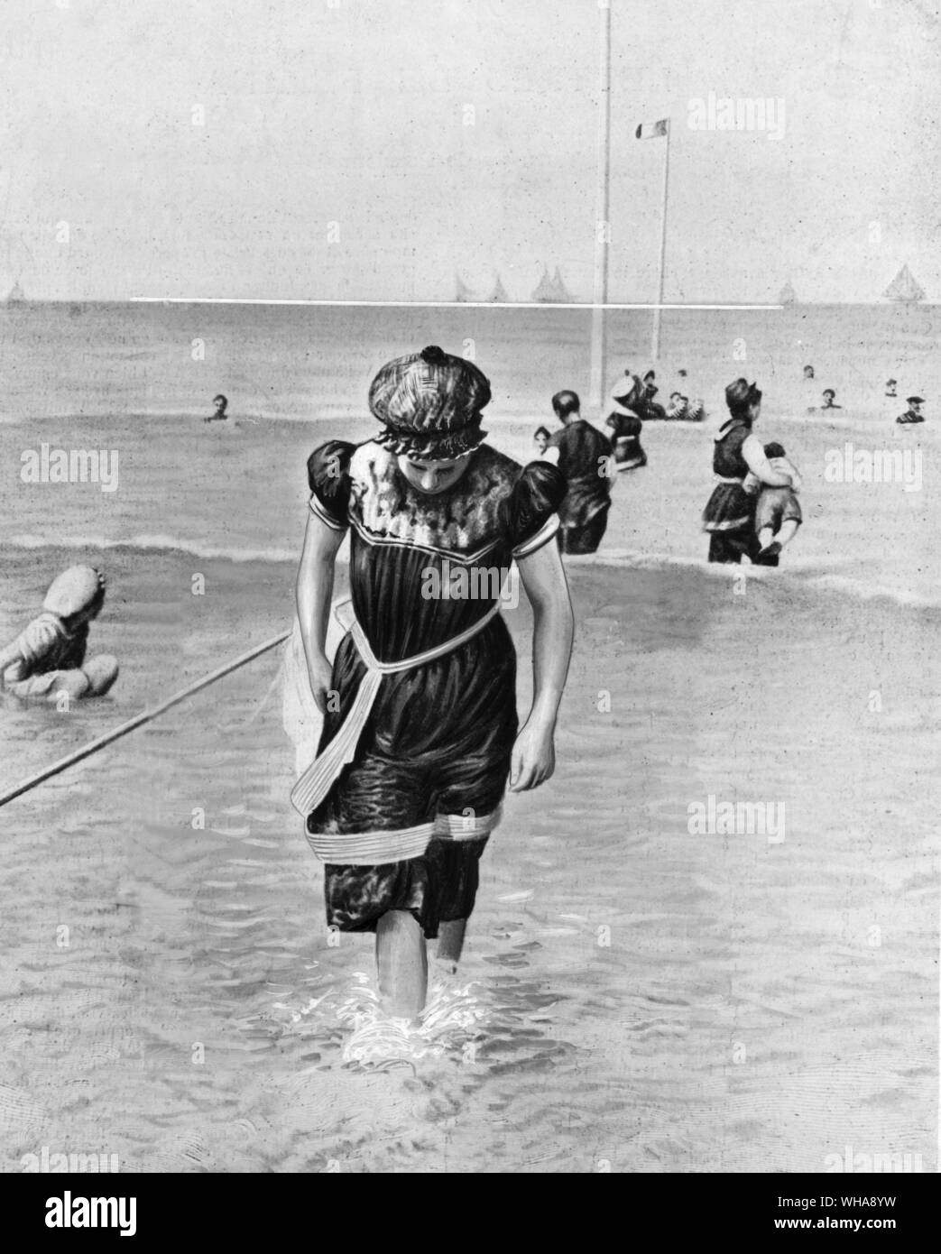 Bathing 1901 Stock Photo