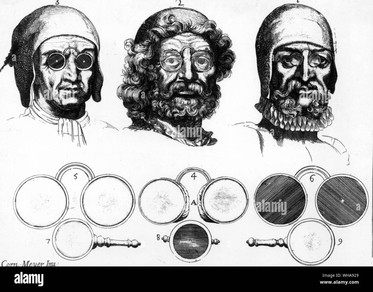 Spectacles from Rome in 1689 Stock Photo