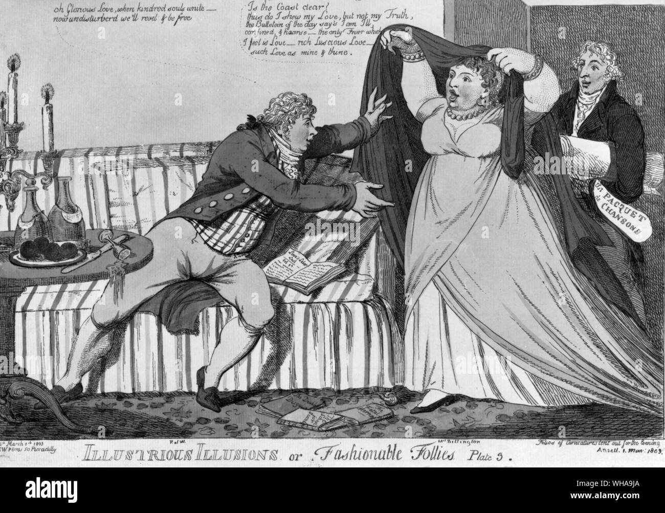 Illustrious illusions or Fashionable Follies. 1803 Ansell Stock Photo