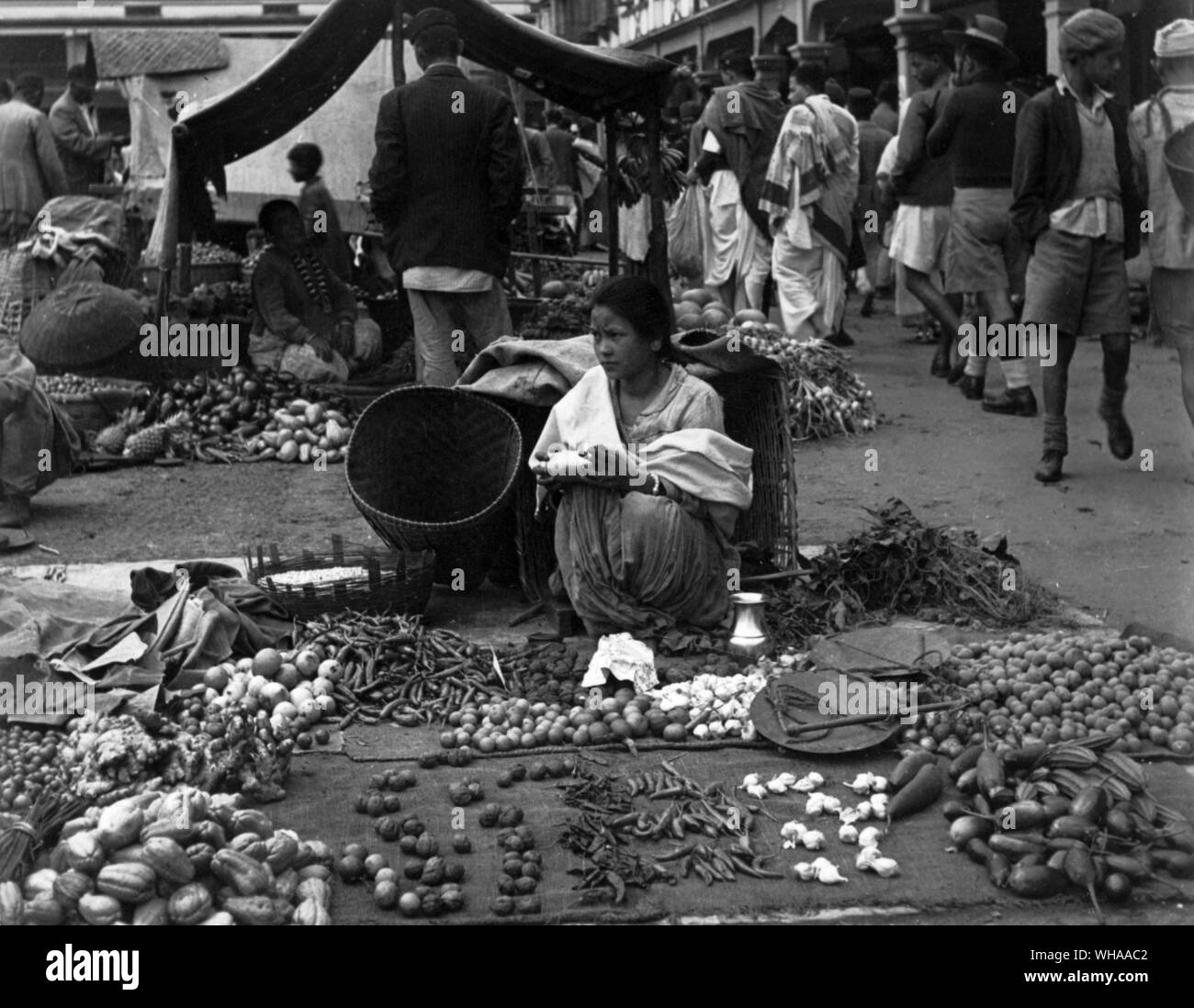 Market scene in Darjeeling Stock Photo