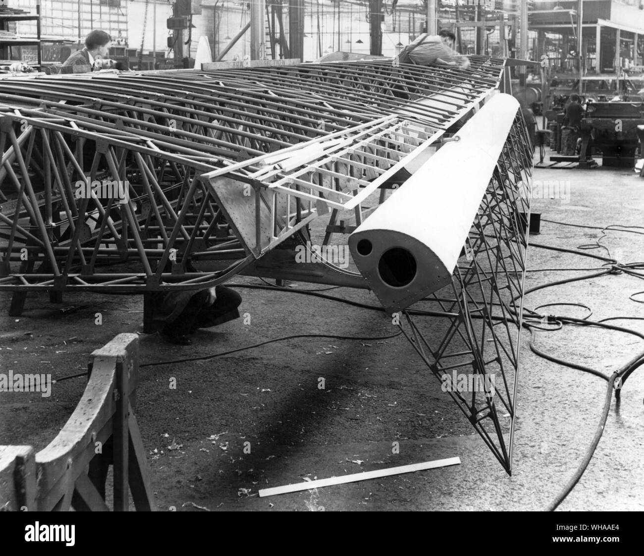 Wing construction showing aerofoils Stock Photo