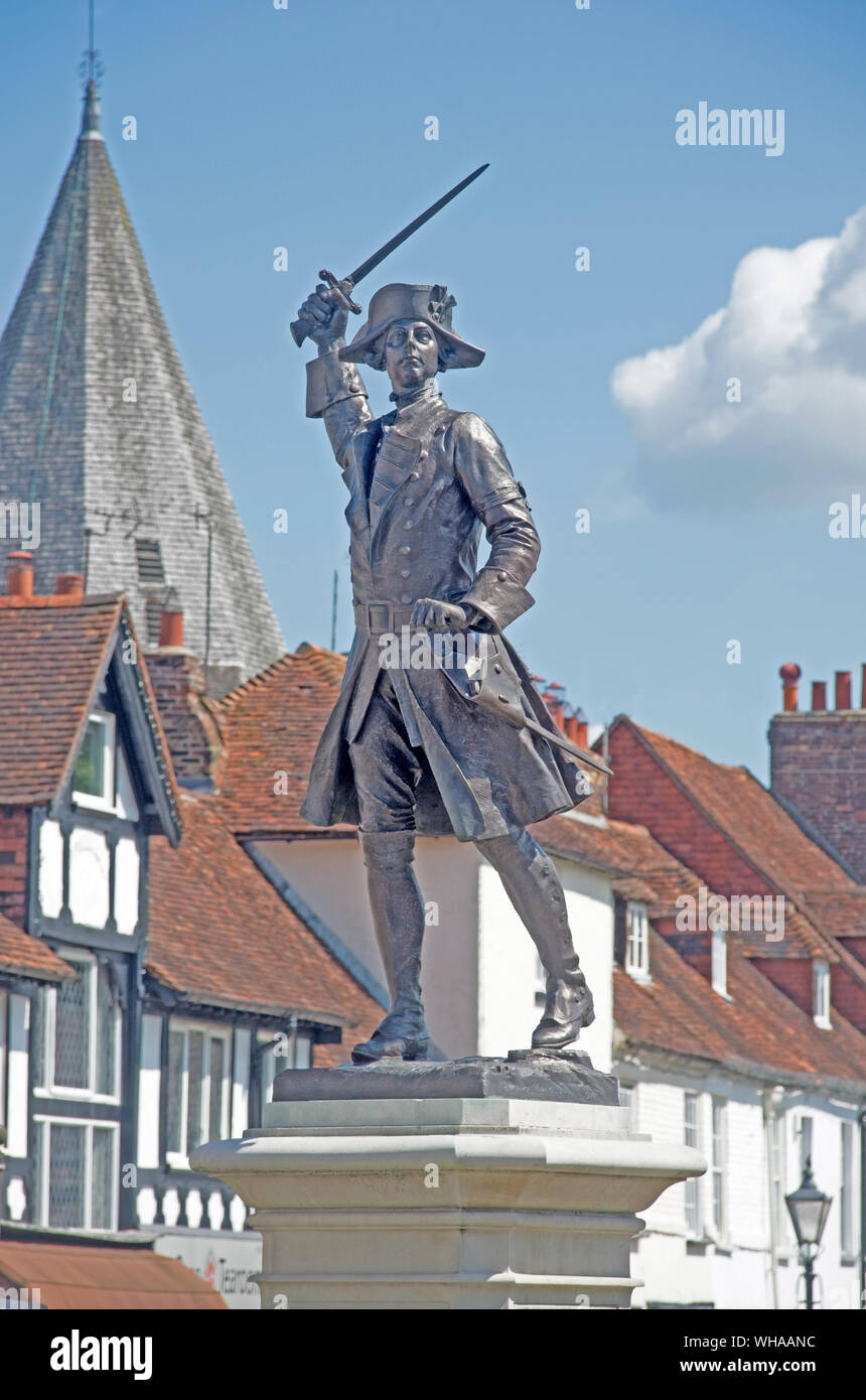 Westerham Kent General Wolf Statue on the Green Stock Photo