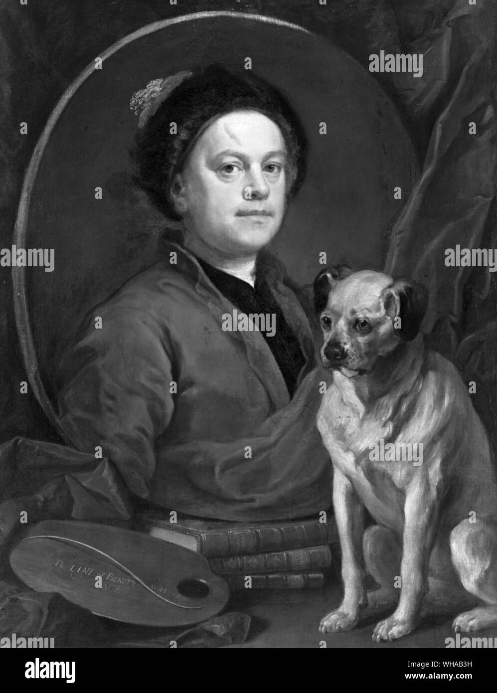 The Painter and his Pug. William Hogarth Stock Photo