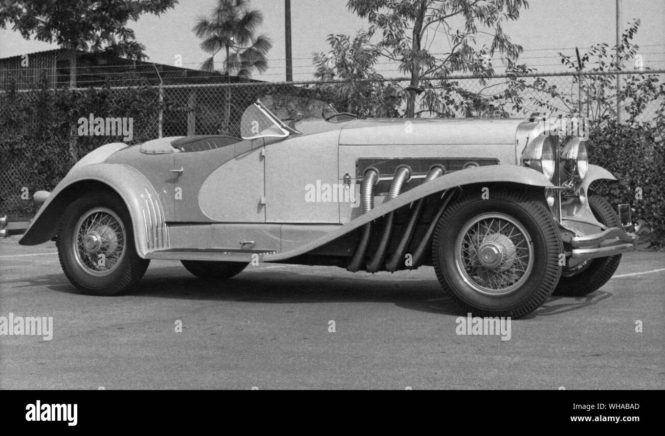 Deusenberg 1935. Sport model roadster. SSJ model with unusual dual carbs and supercharger. La Grande body. Ex Gary Cooper car Stock Photo