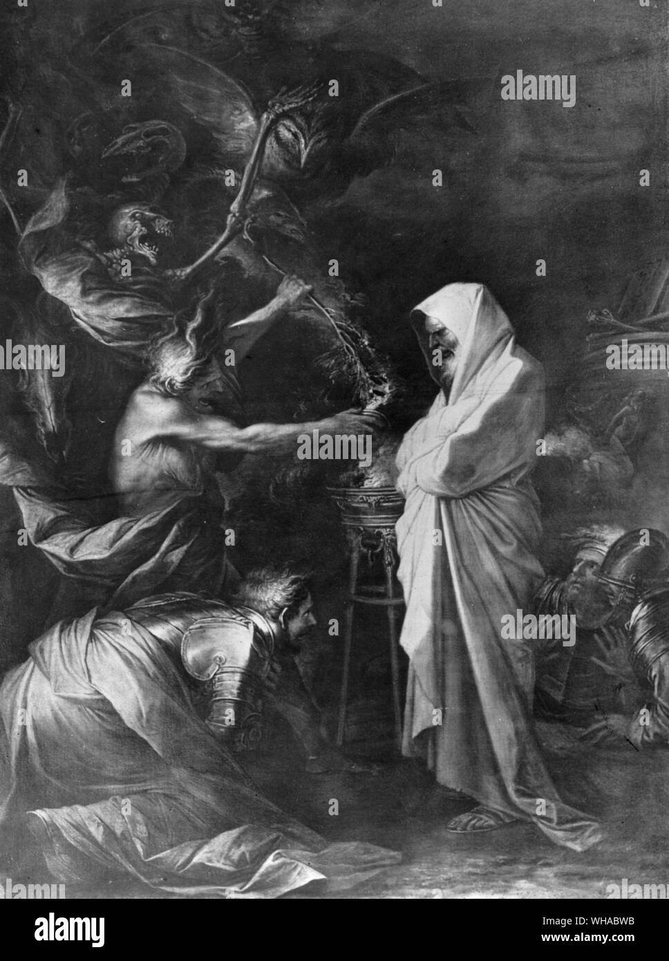Salvator Rosa. Saul and the Witch of Endor Stock Photo