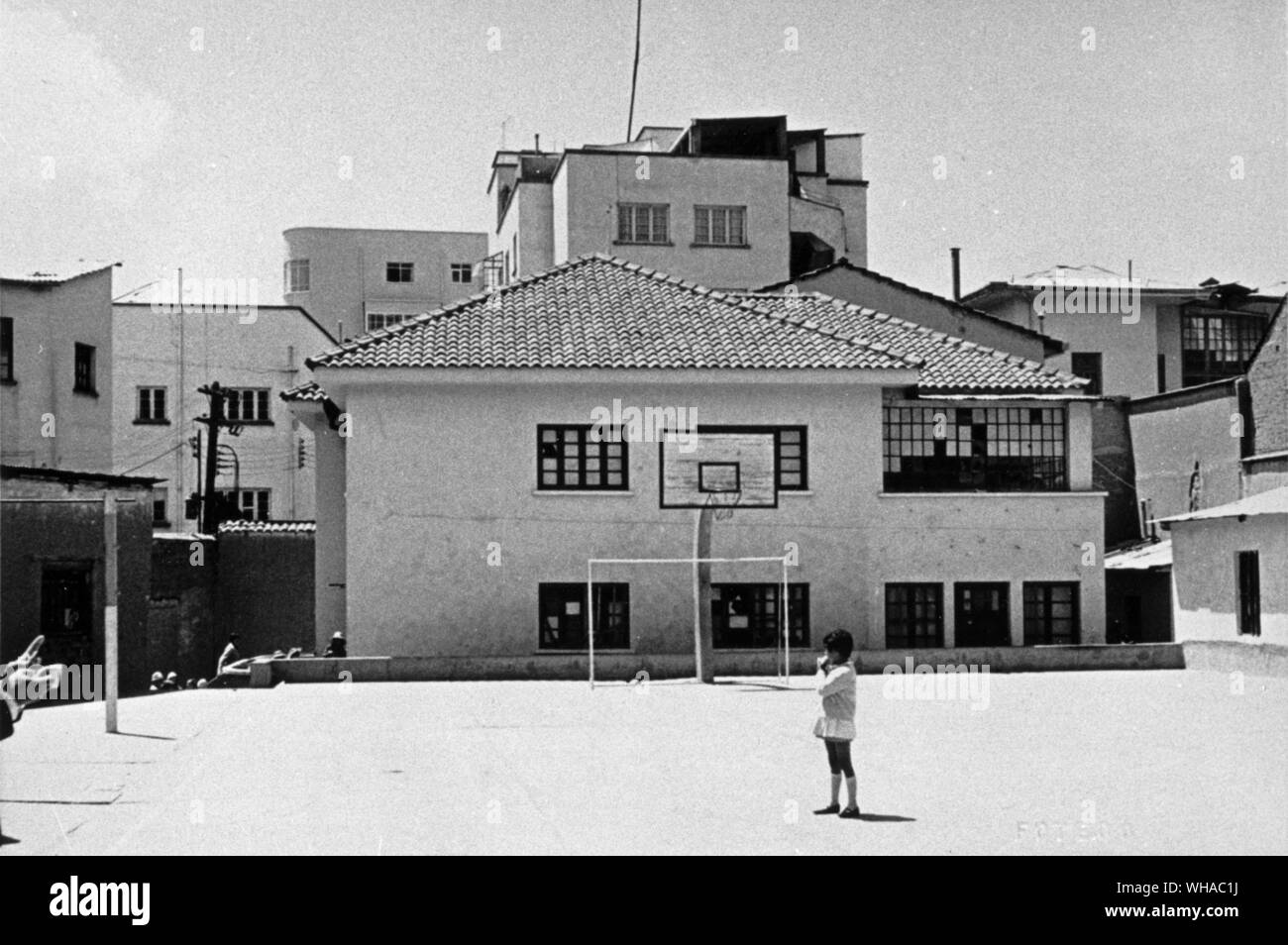 Courtyard of Jewish Bolivian School in La Paz Stock Photo