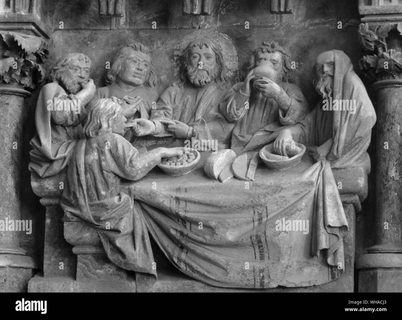 The Last Supper c 1240-42. Naumburg cathedral choir screen. Helga Schmidt Glassner Stock Photo