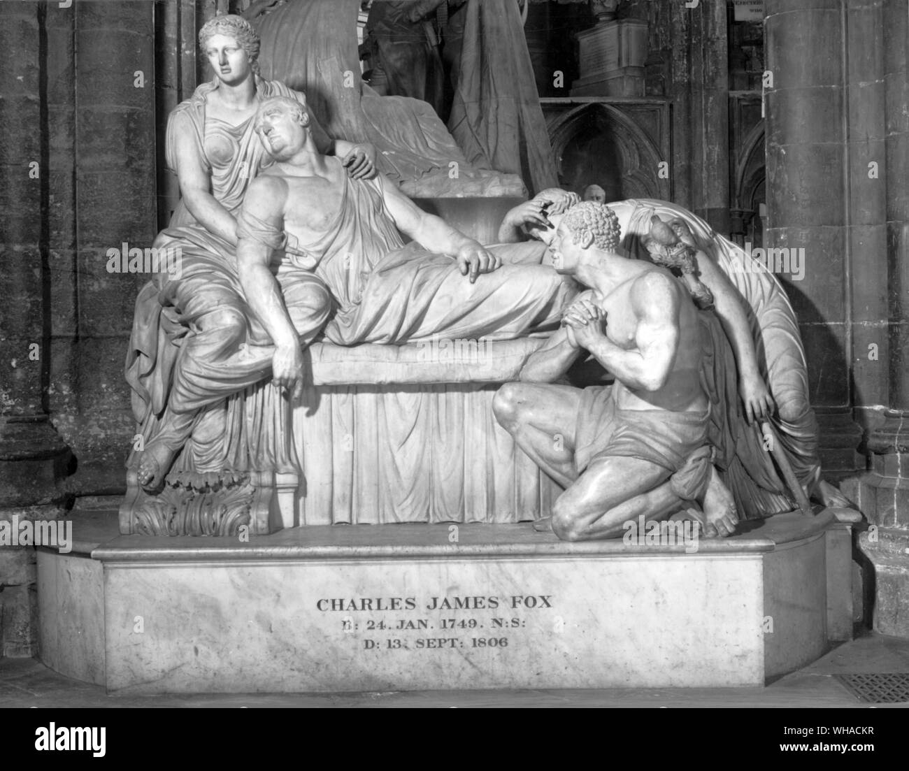 Sir Richard Westmacott. Monument to Charles James Fox 1810-23. London. Westminster Abbey Stock Photo