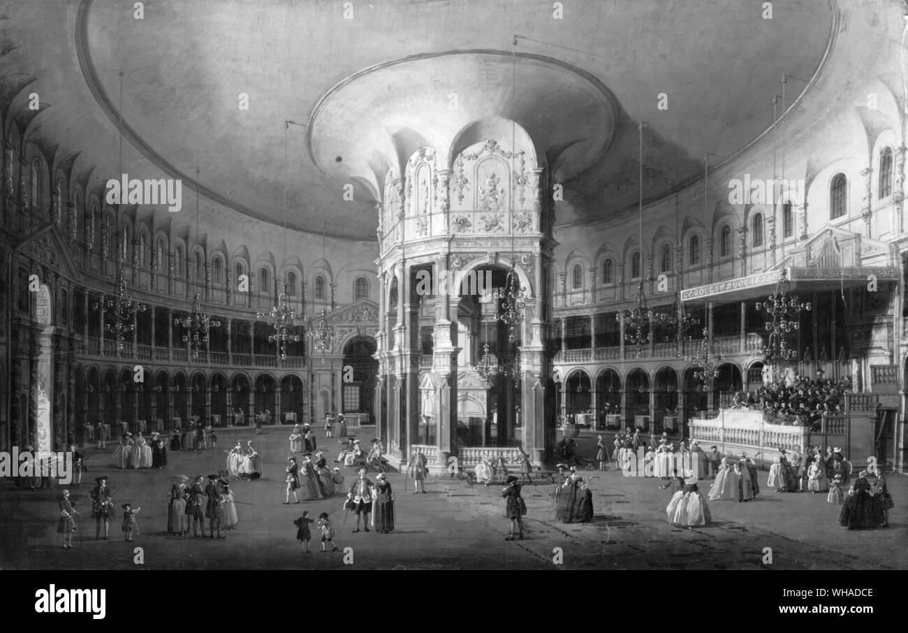Canaletto London: Interior of the Rotunda at Ranelagh . Year: 1754 . Stock Photo