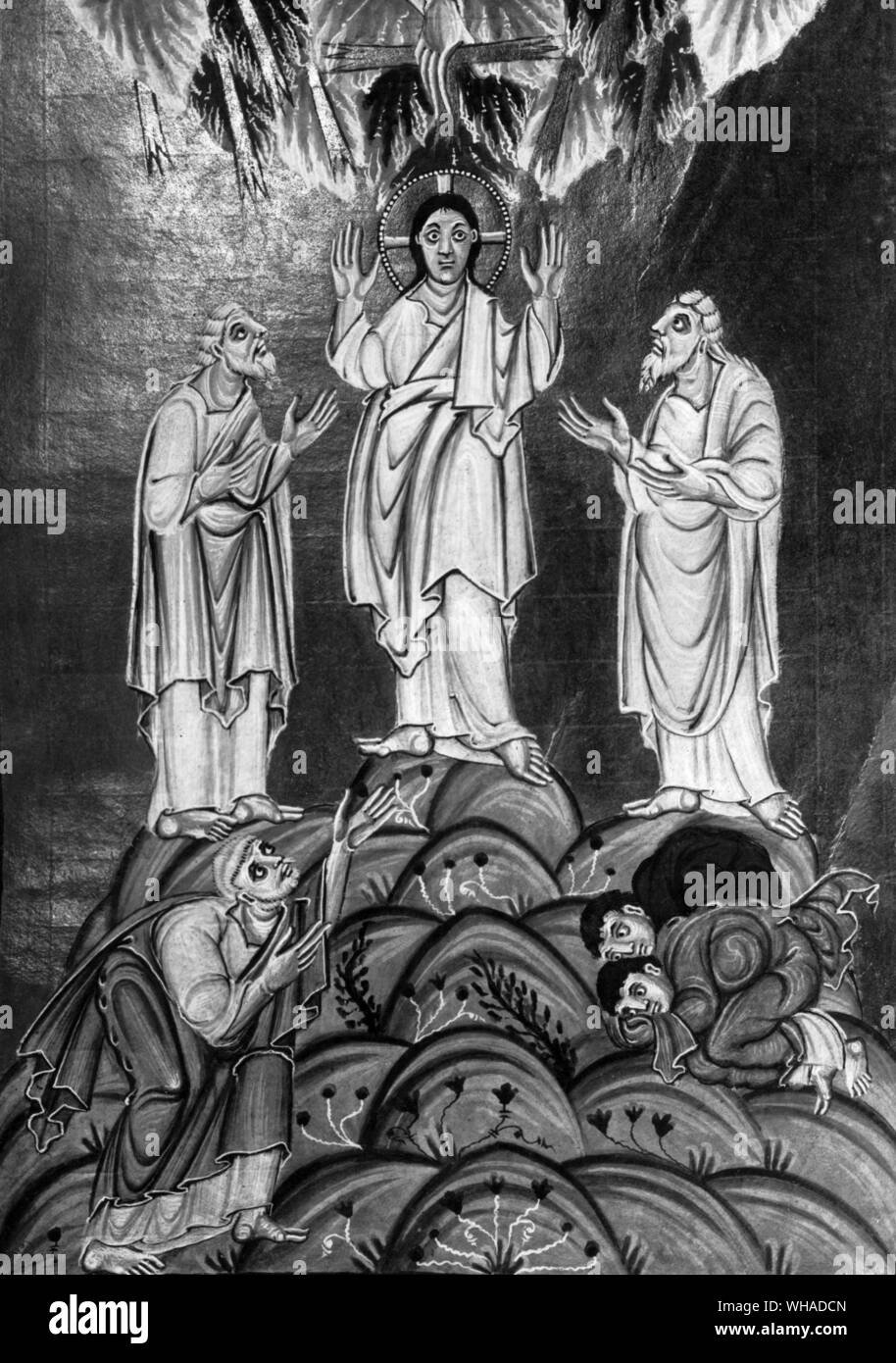The Transfiguration. Illustration from the evangeliary of Otto III Stock Photo