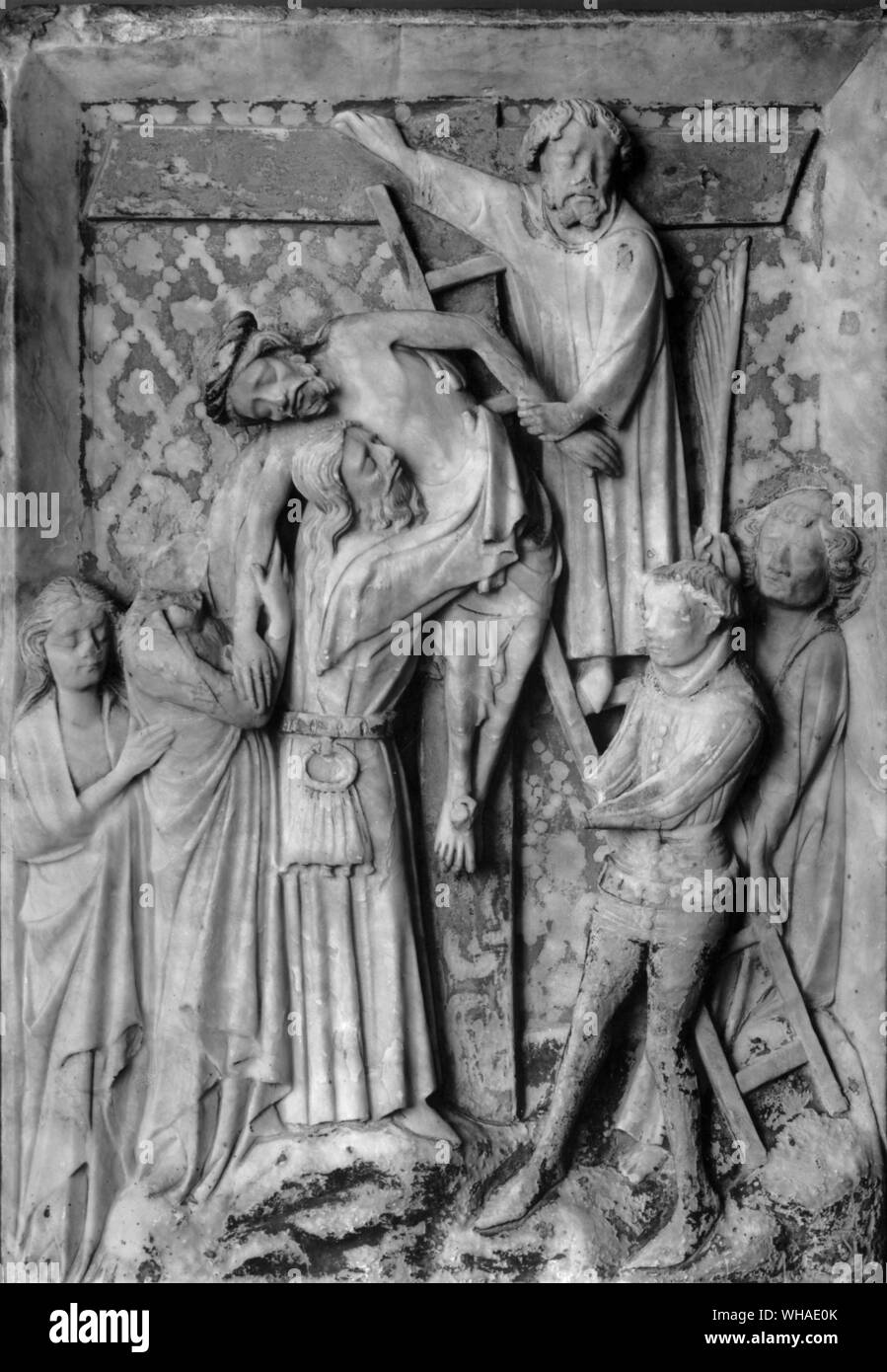 The Descent from the Cross . c 1380 . London Victoria and Albert Stock Photo