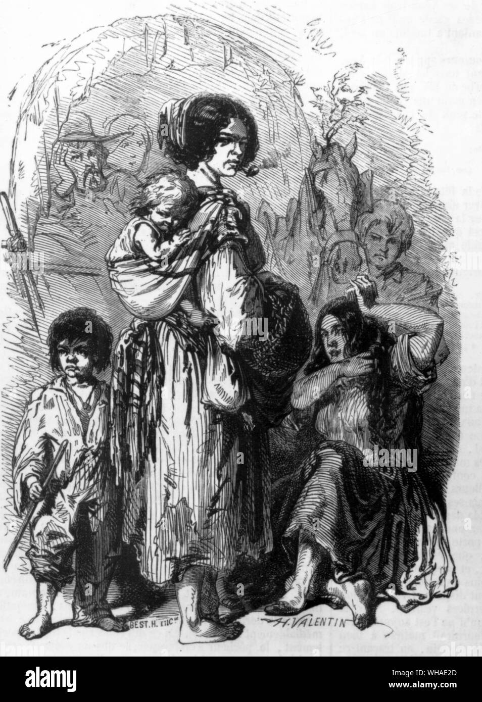 From L'Illustration 10th January 1852. Bohemians Stock Photo
