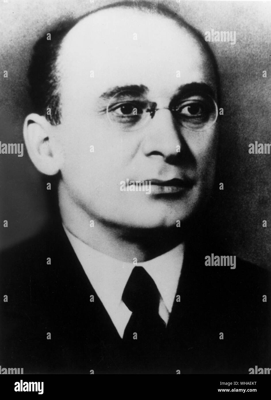 Lavrenti Beria photographed in 1953 was head of the Russian secret service from 1938 to 153 and nearly succeeded in establishing himself as dictator upon Stalin's death. Like several previous security chiefs, Beria died in front of the firing squad in the Lubyanka prison in Moscow Stock Photo