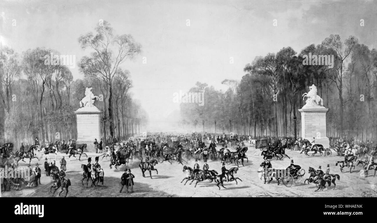 Entrance of Champs Elysees. 1859 Stock Photo
