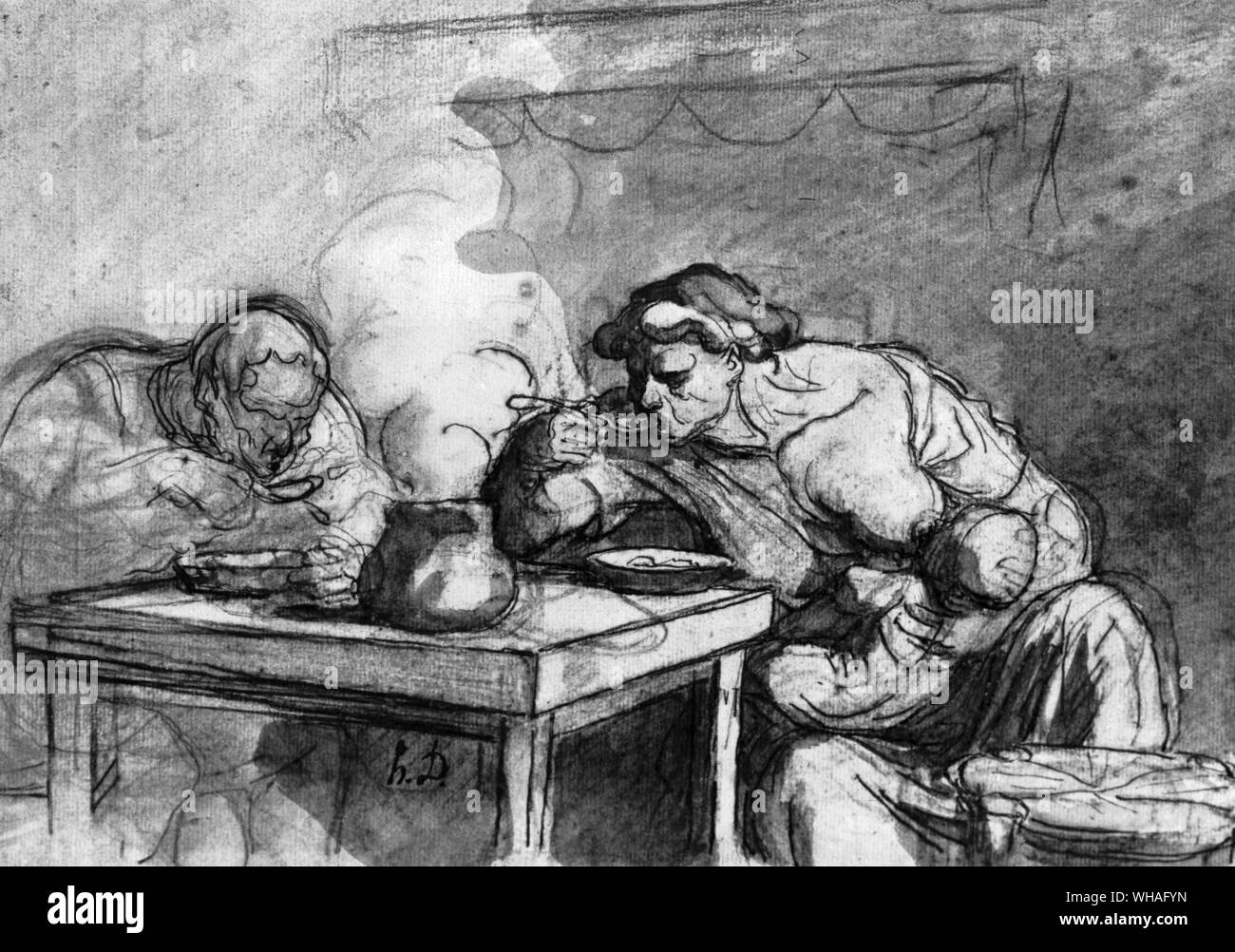 La Soupe by Honore Daumier Stock Photo