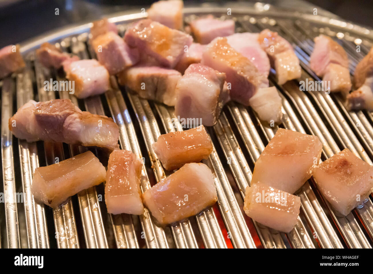 korean style pork bbq, Samgyupsal Stock Photo Alamy