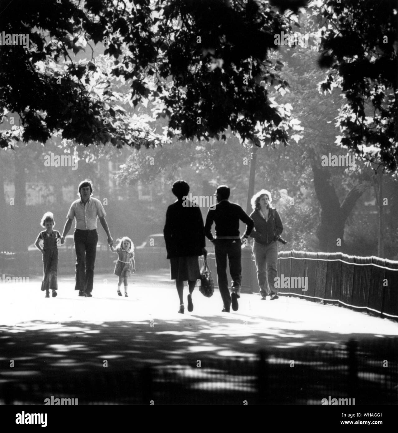 Walking in the park. St James Park London Stock Photo