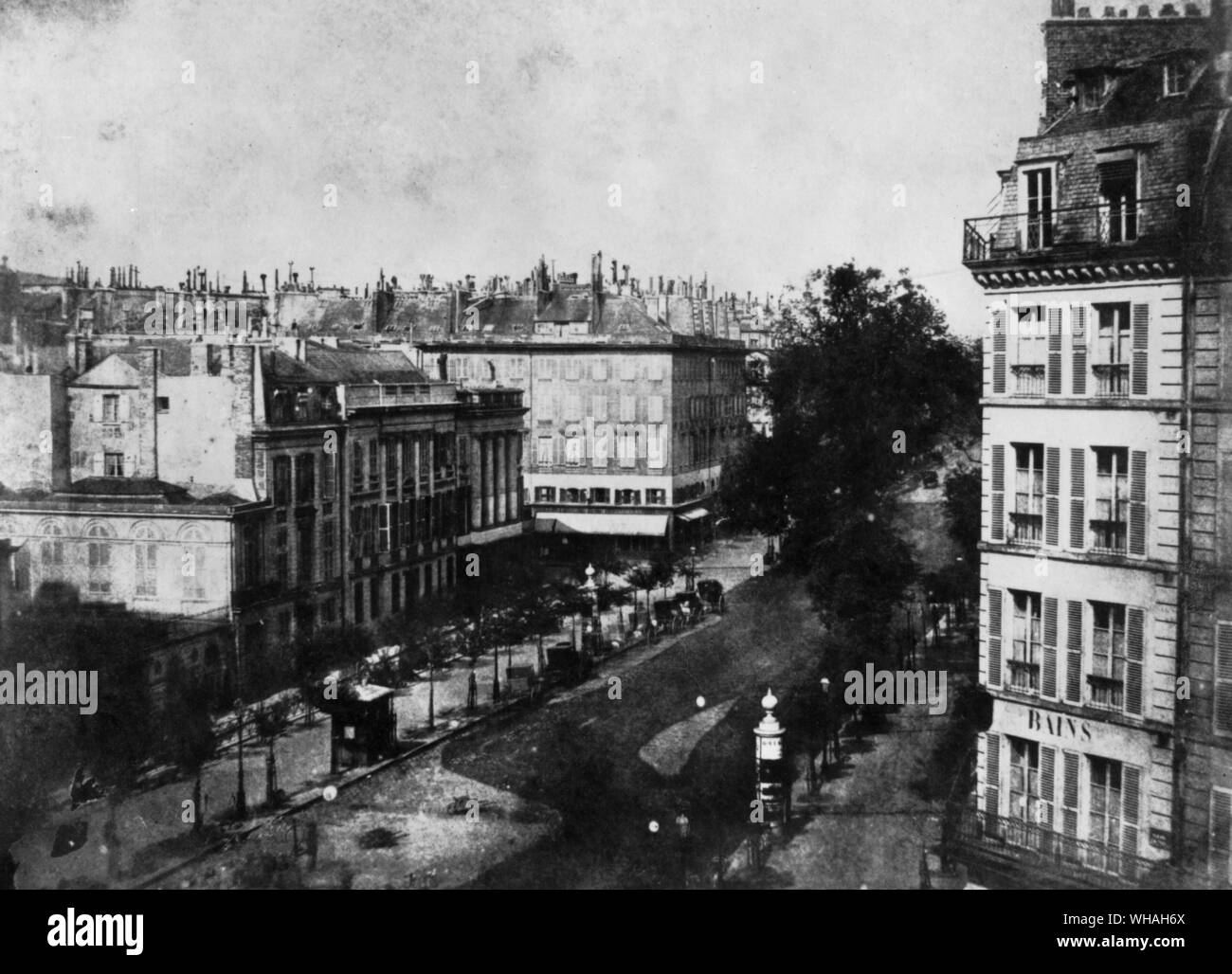 Fox Talbot calotype from The Pencil of Nature. View from the window in Paris Stock Photo