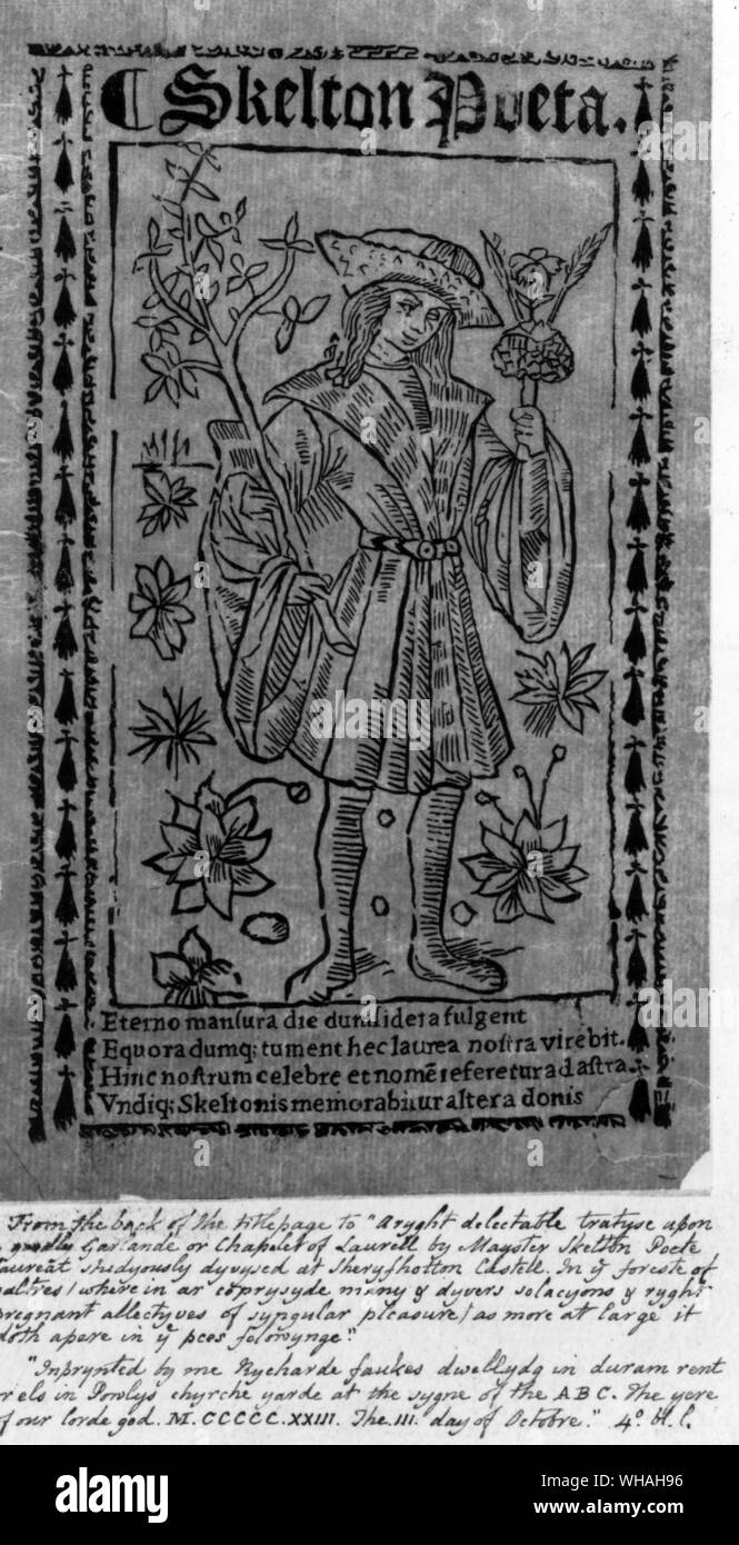 John Skelton. Skelton, John English humorist and poet  1460?-1529 . . Stock Photo
