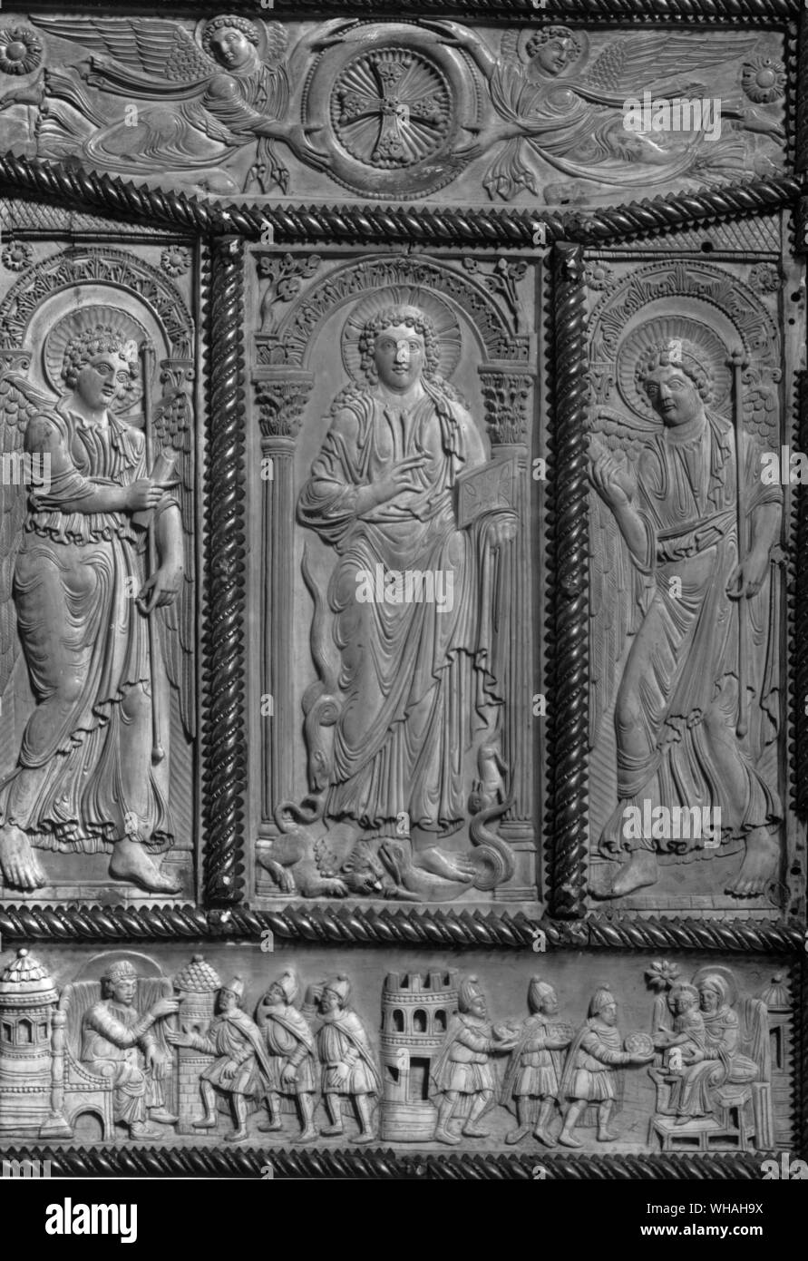 Cover of the Lorsch Gospels c 810. Rome Stock Photo