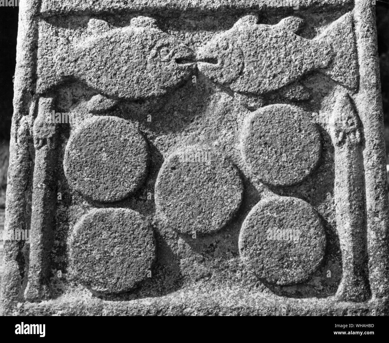 Kildare. Moone Cross. Detail of loaves and fishes Stock Photo
