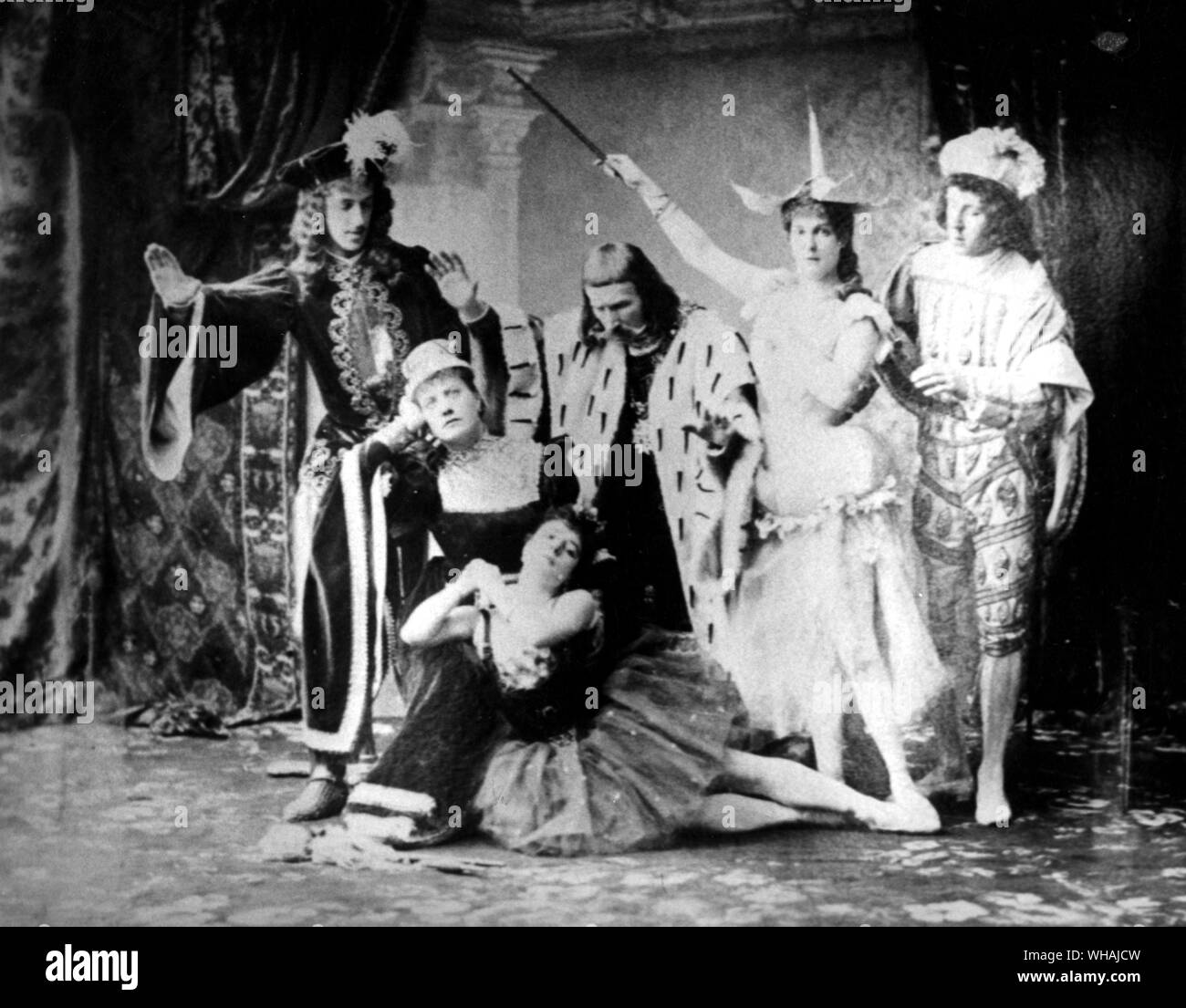 The Sleeping Beauty, a photograph of a group from the first production of 1890. Fairy Carabosse and her suite Stock Photo