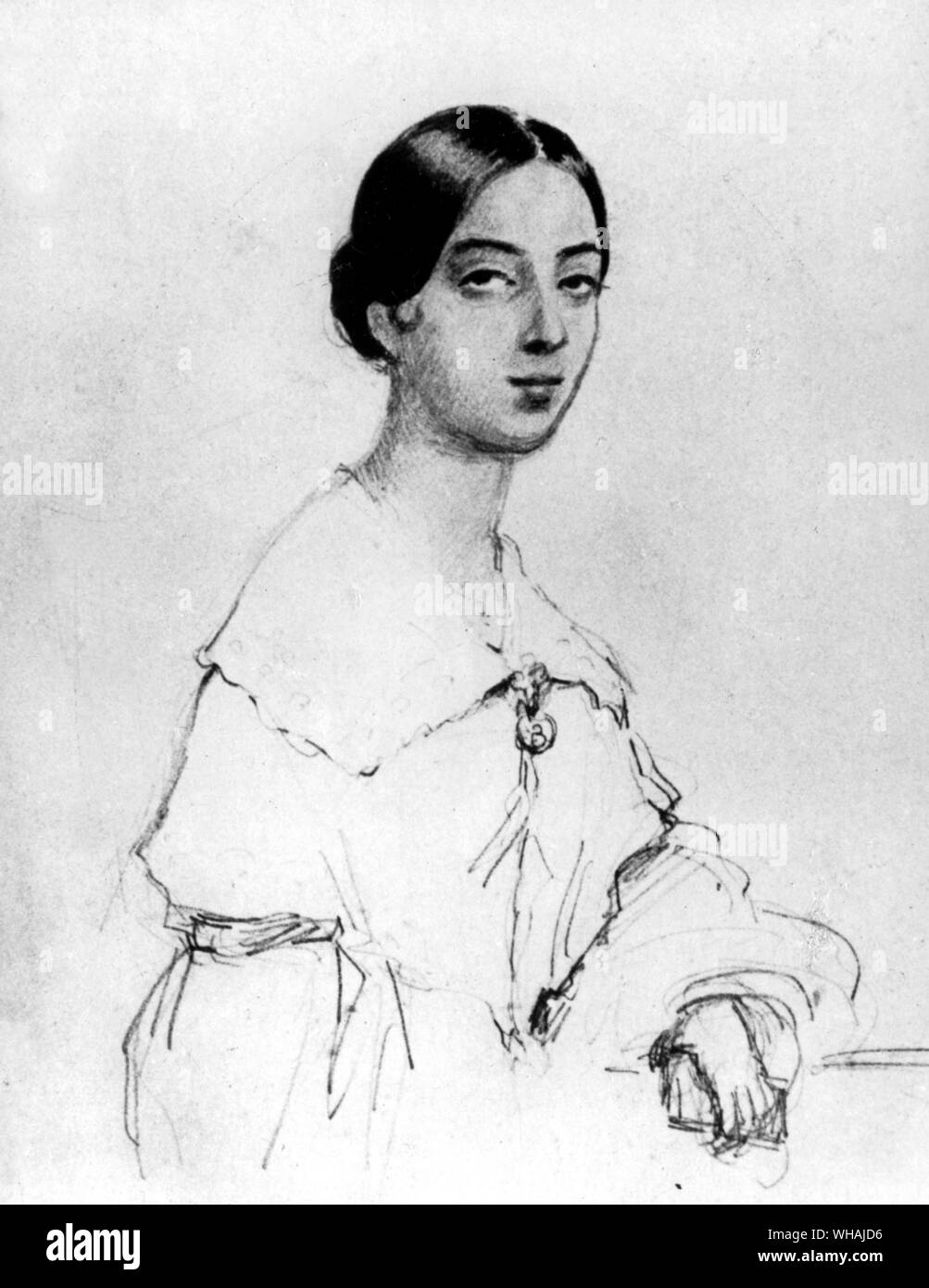 A self portrait of Pauline Viardot Garcia in her youth Stock Photo