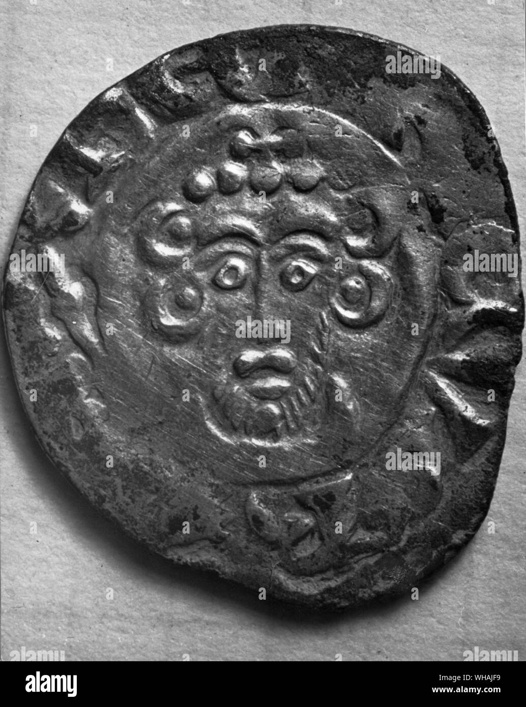 Louth. Mellifont. Coin found during excavation Stock Photo