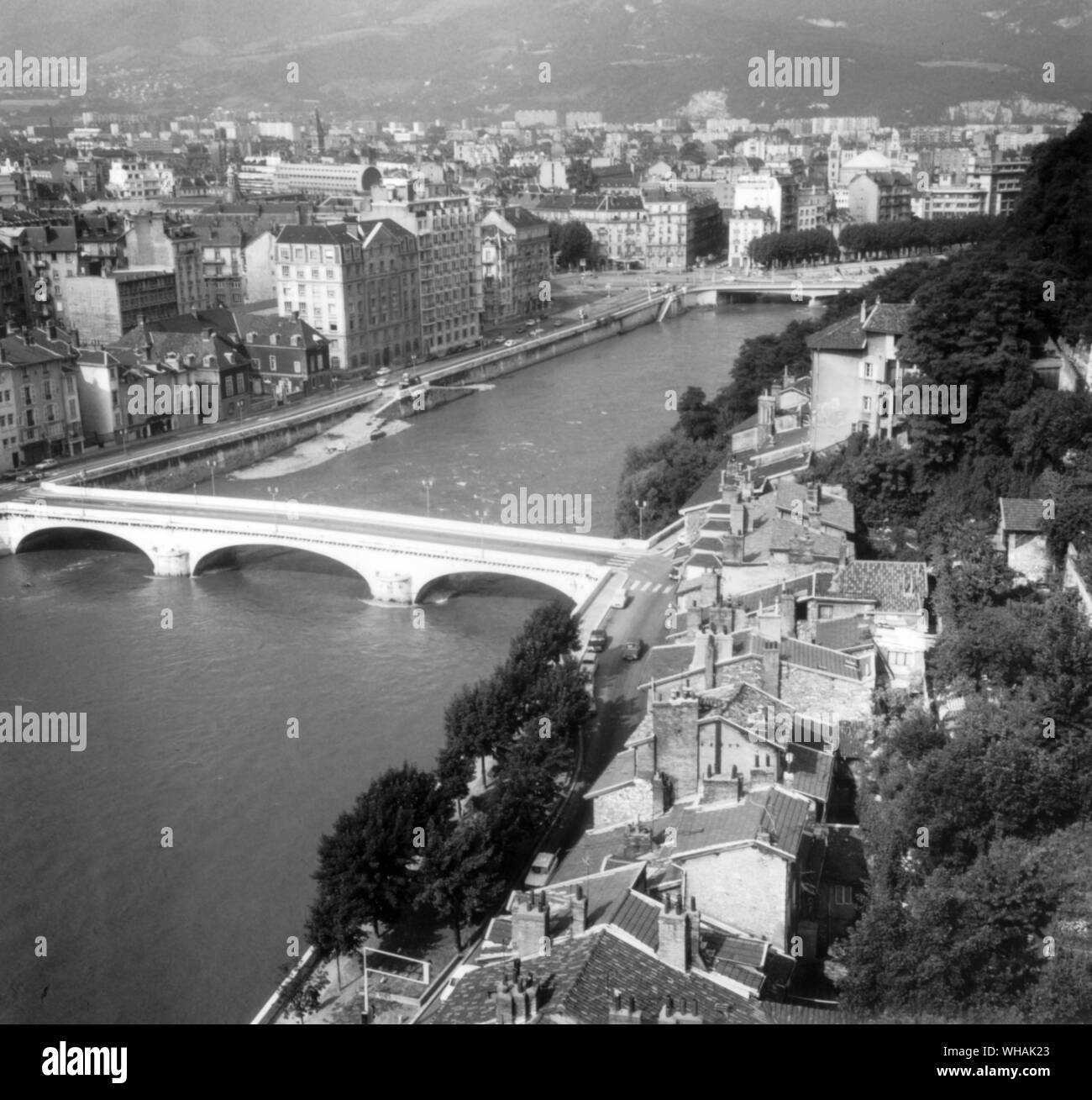 Grenoble. River Isere Stock Photo