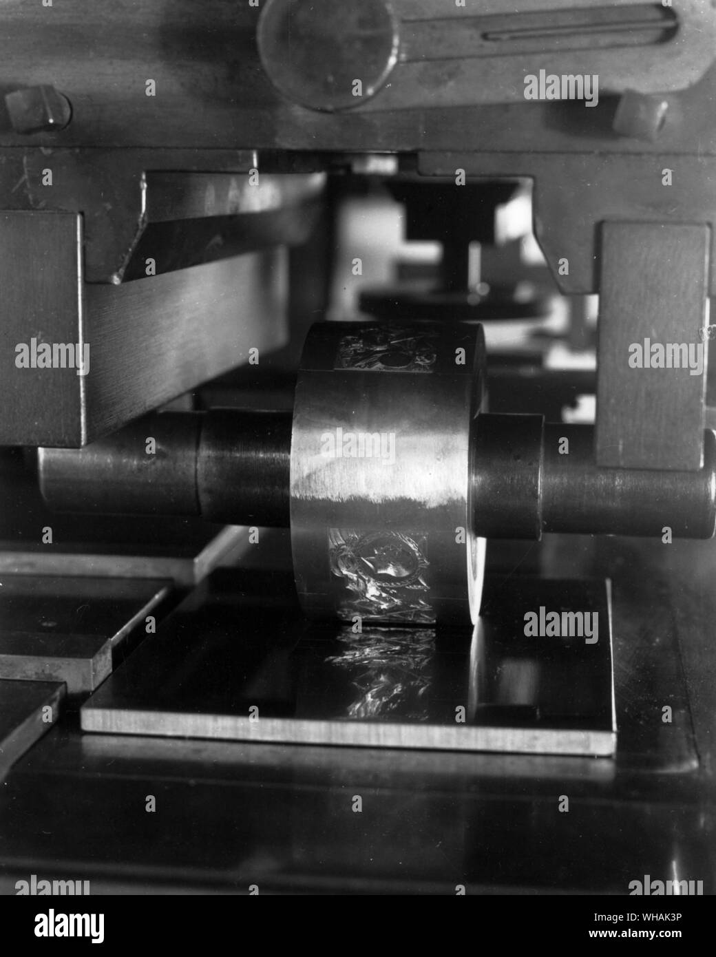 Producing transfer roll from original die Stock Photo