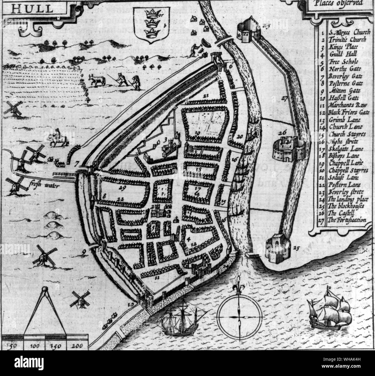 Map of Hull Stock Photo Alamy